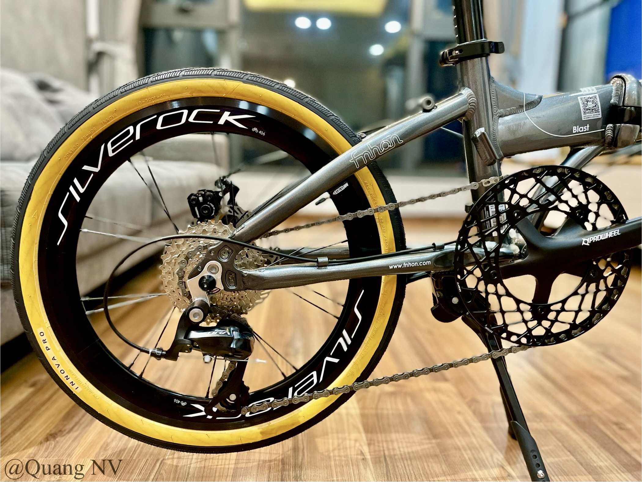 Xe đạp gấp ráp theo yêu cầu Fnhon Blast 20' phanh đĩa màu Grey