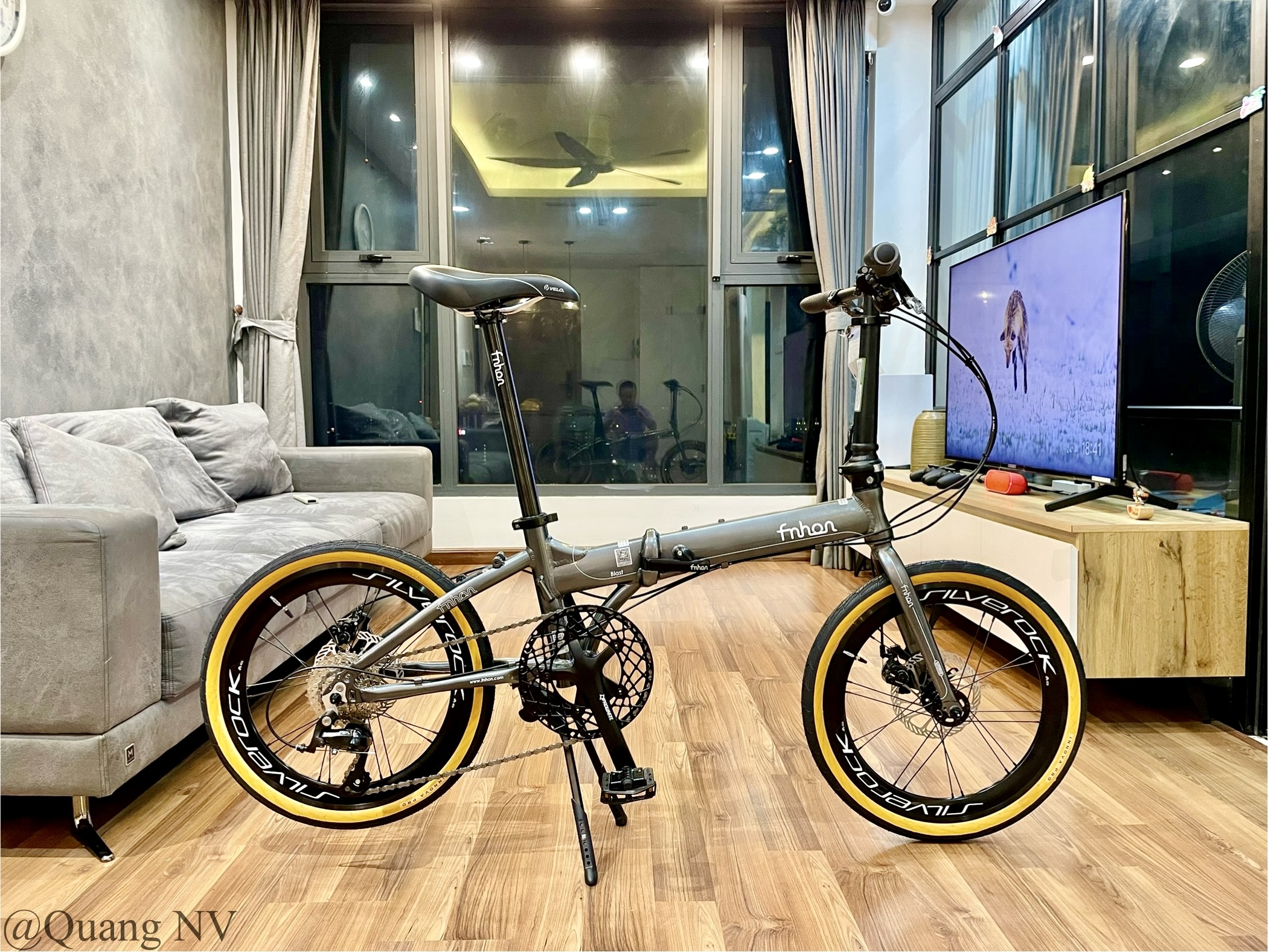 Xe đạp gấp ráp theo yêu cầu Fnhon Blast 20' phanh đĩa màu Grey