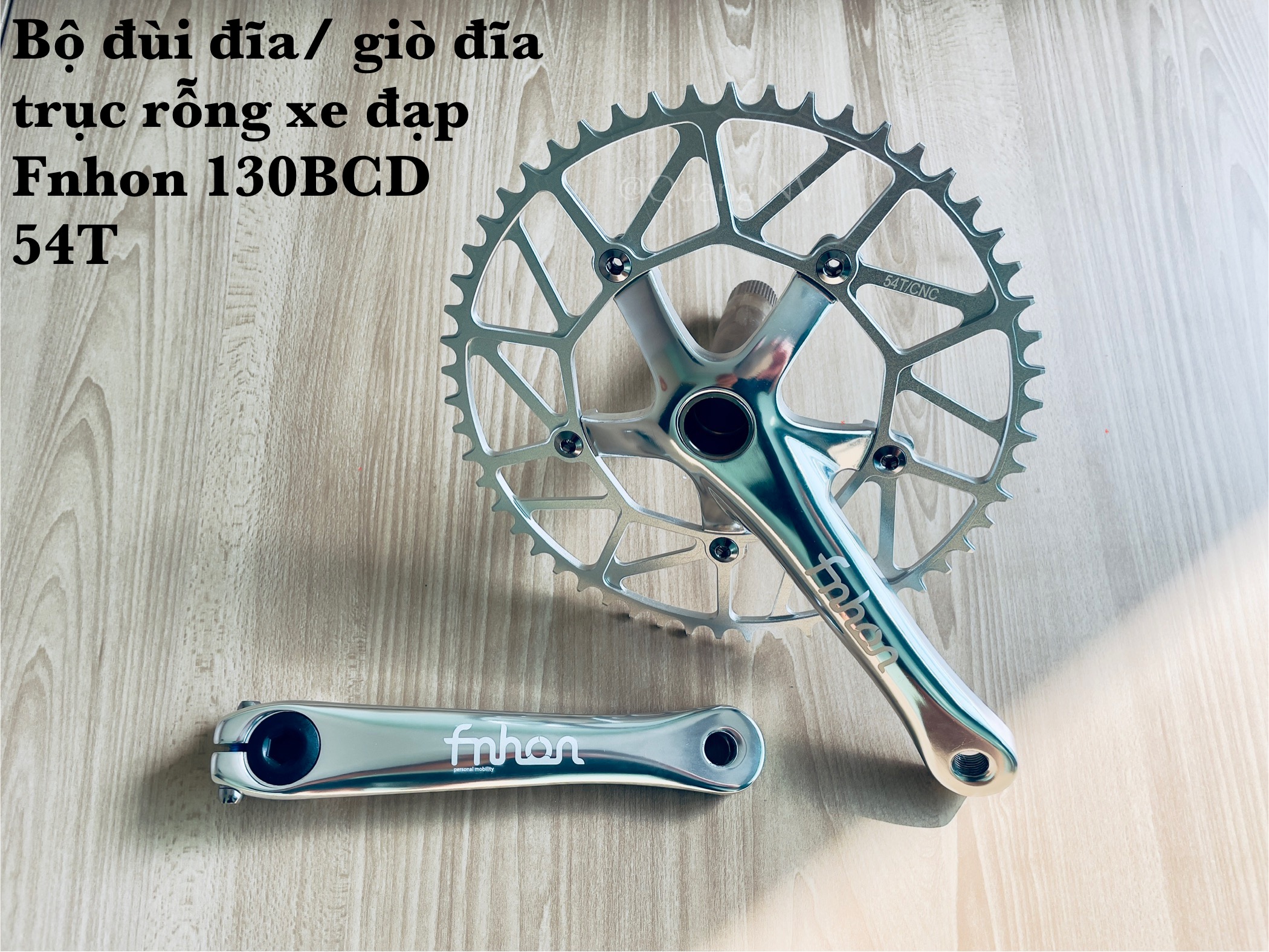 Bộ đùi đĩa/ giò đĩa trục rỗng xe đạp Fnhon 130BCD 54T
