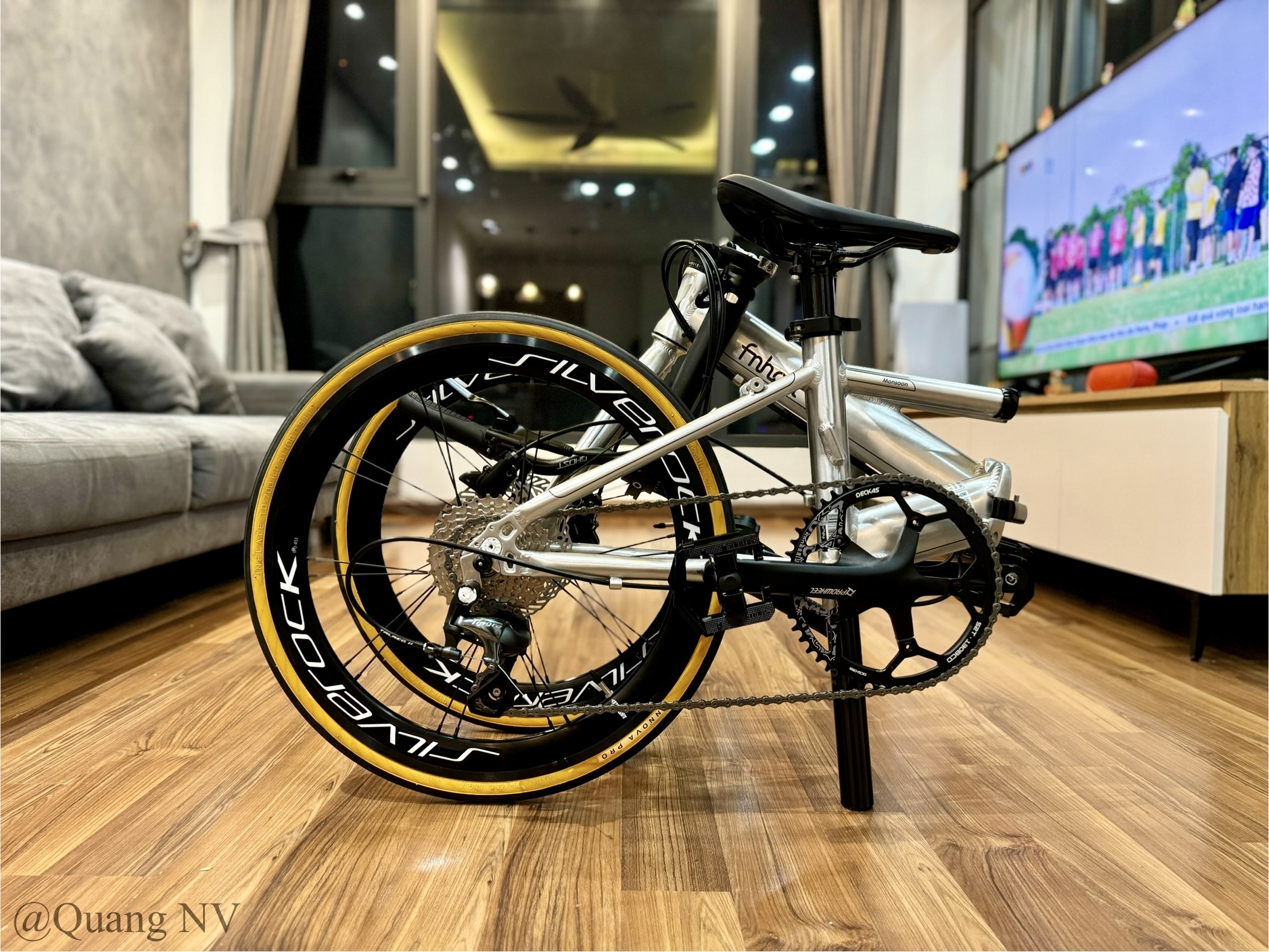 Xe đạp gấp ráp theo yêu cầu Fnhon Monsoon 20' phanh đĩa màu Silver