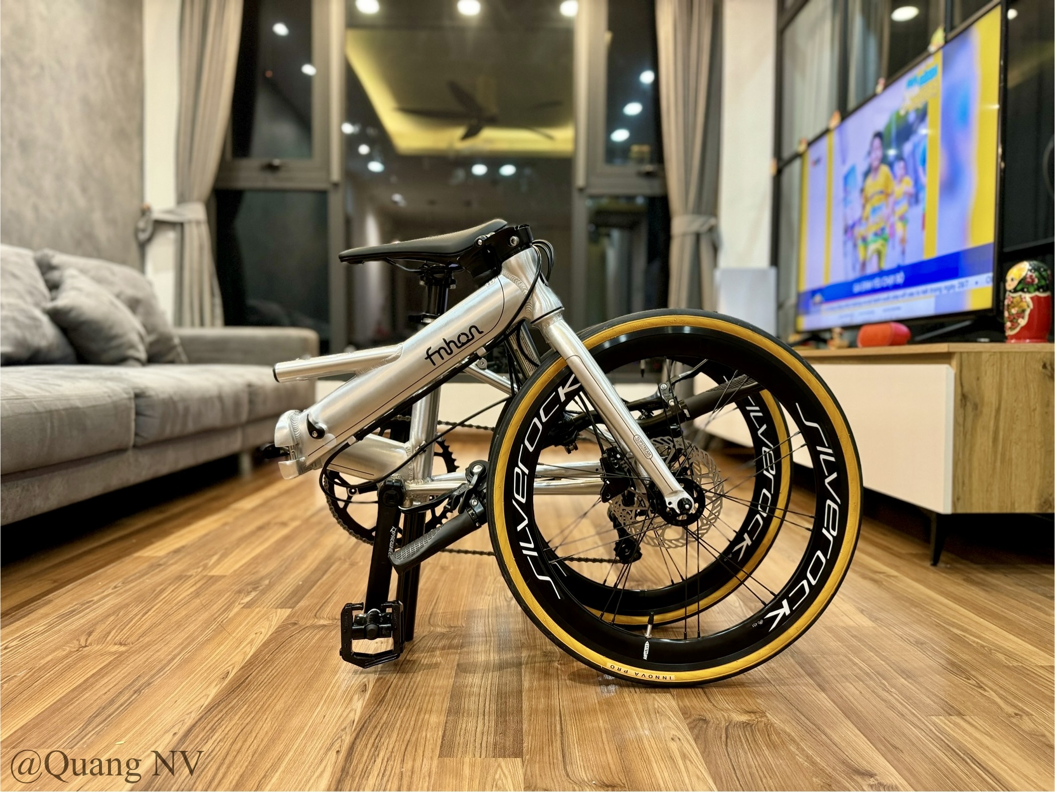 Xe đạp gấp ráp theo yêu cầu Fnhon Monsoon 20' phanh đĩa màu Silver