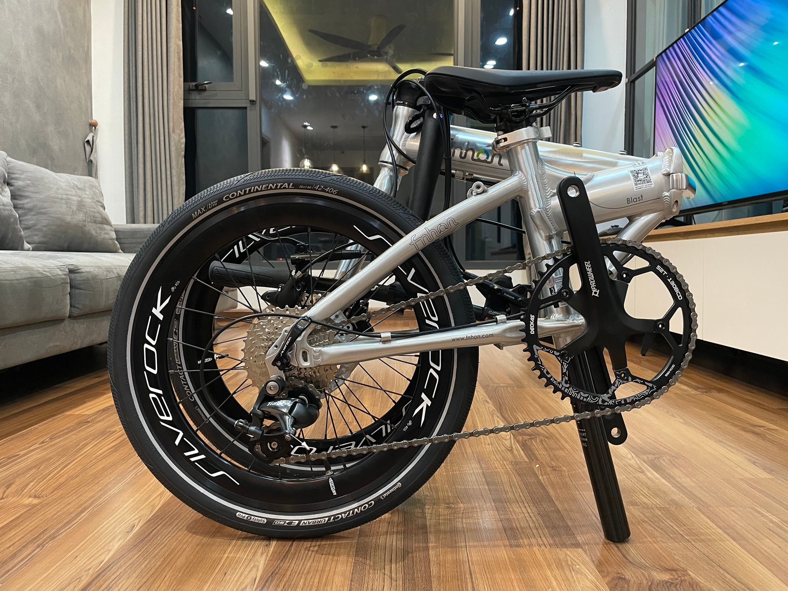 Xe đạp gấp ráp theo yêu cầu Fnhon Blast 20' phanh đĩa màu Silver