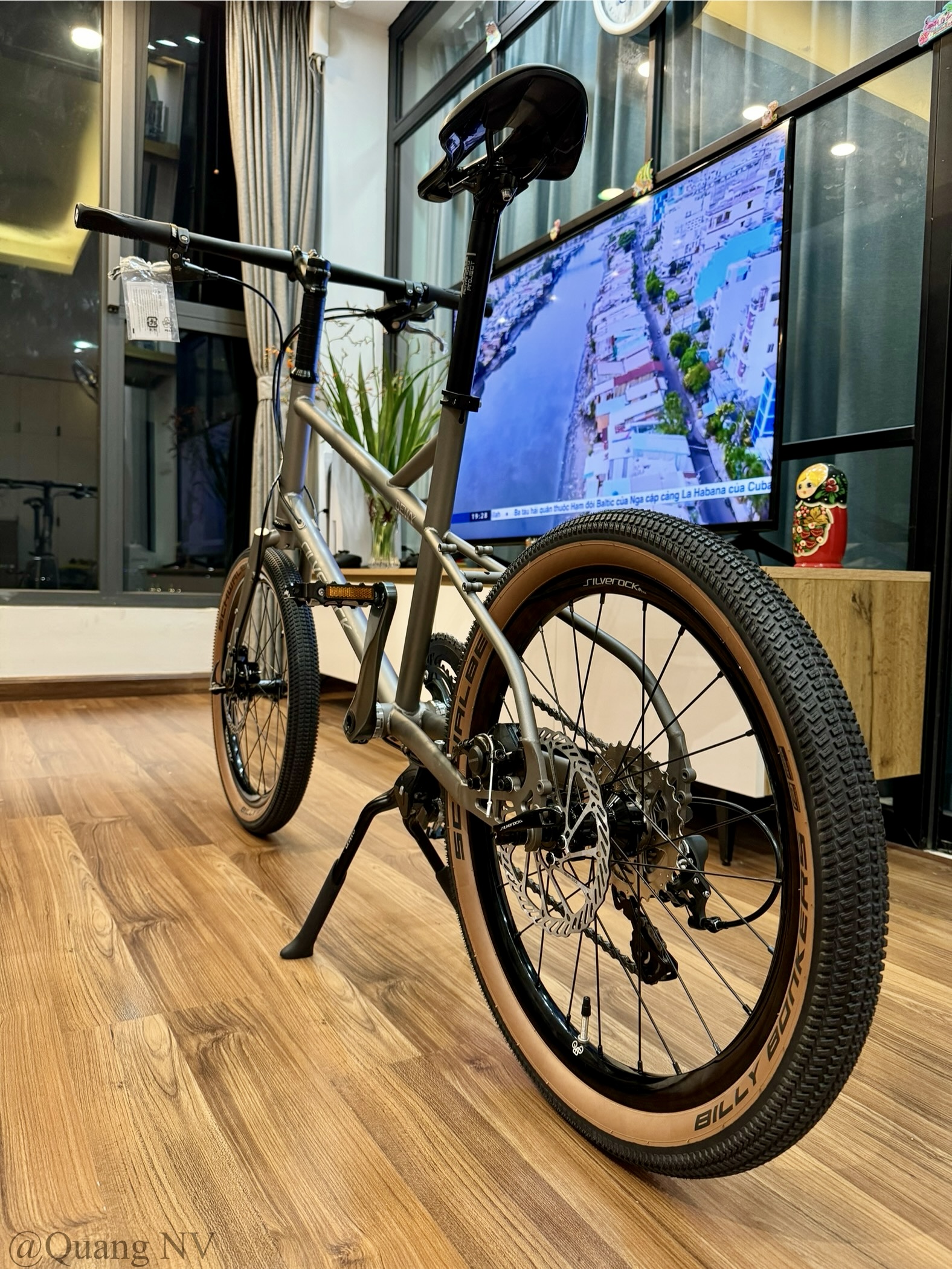 Xe đạp minivelo ráp theo yêu cầu Silverock Dewy 20' phanh đĩa màu Grey