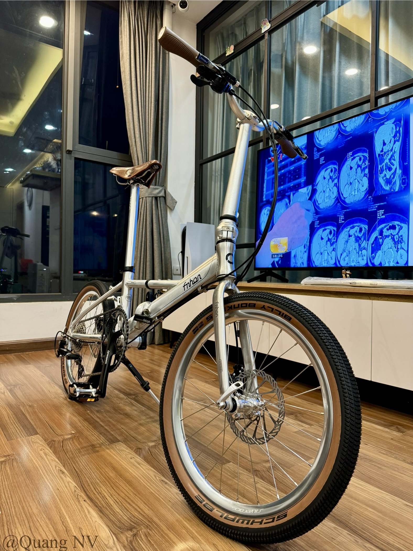 Xe đạp gấp ráp theo yêu cầu Fnhon Monsoon 20' phanh đĩa màu Silver