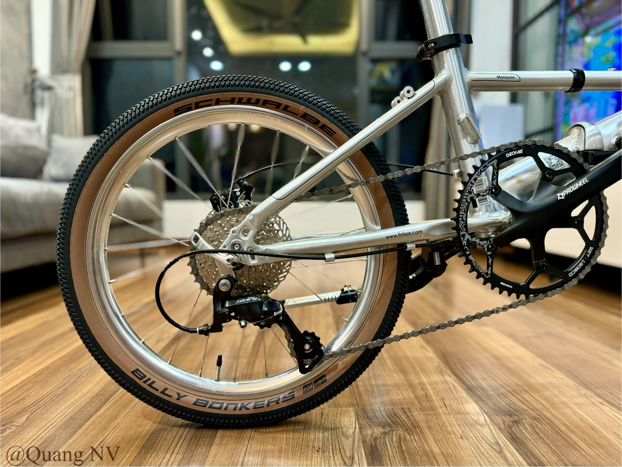 Xe đạp gấp ráp theo yêu cầu Fnhon Monsoon 20' phanh đĩa màu Silver