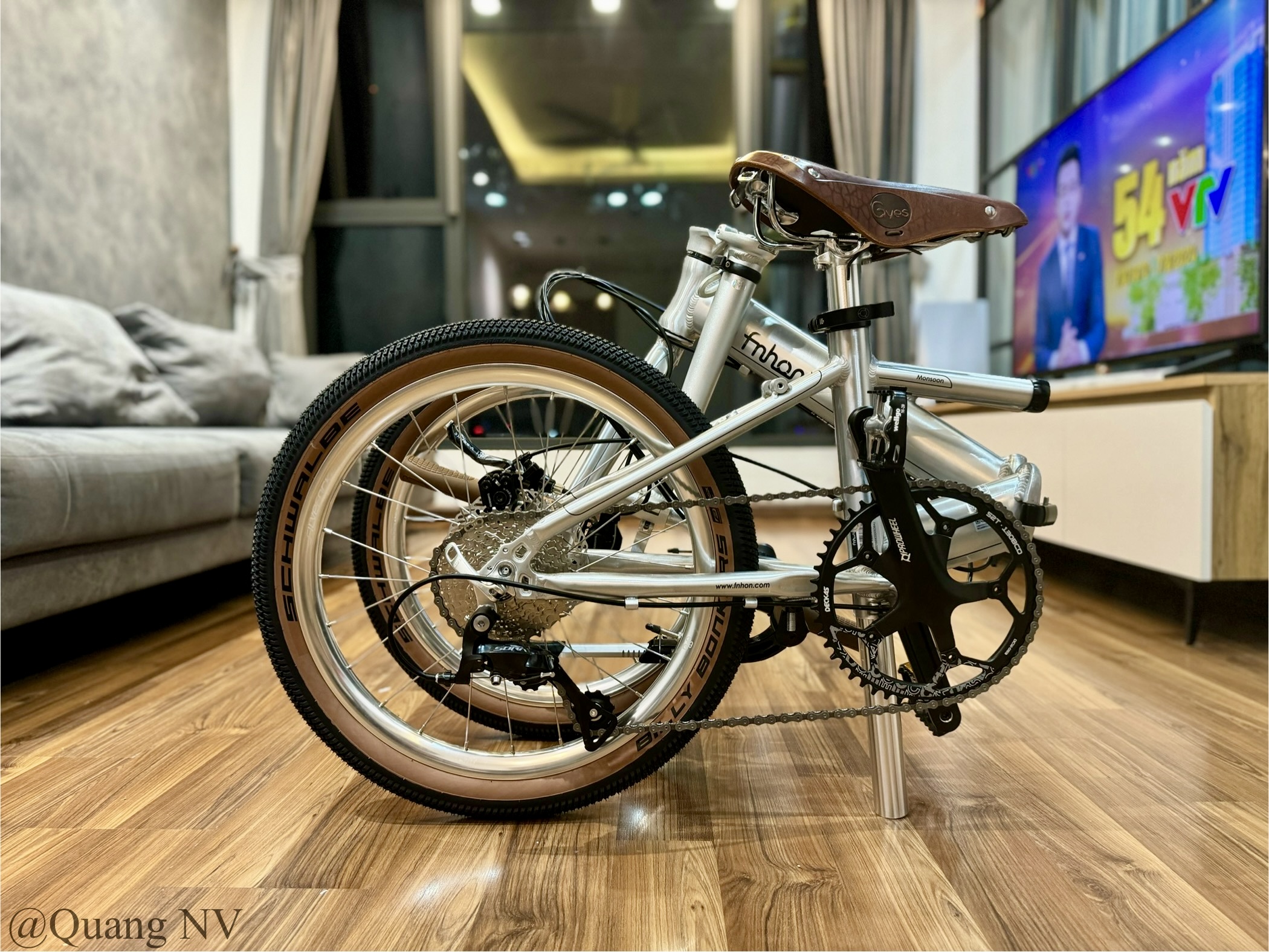 Xe đạp gấp ráp theo yêu cầu Fnhon Monsoon 20' phanh đĩa màu Silver