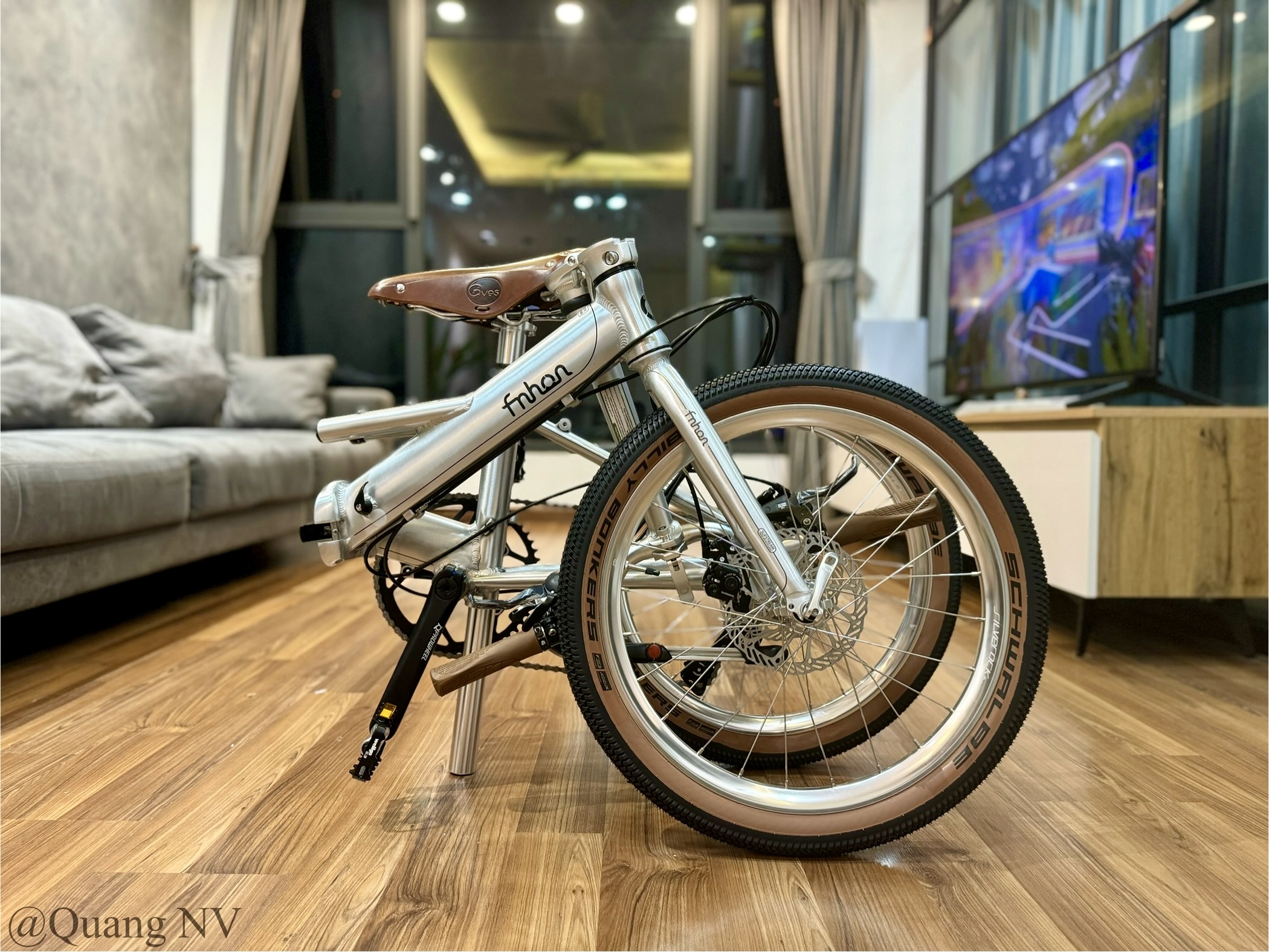 Xe đạp gấp ráp theo yêu cầu Fnhon Monsoon 20' phanh đĩa màu Silver