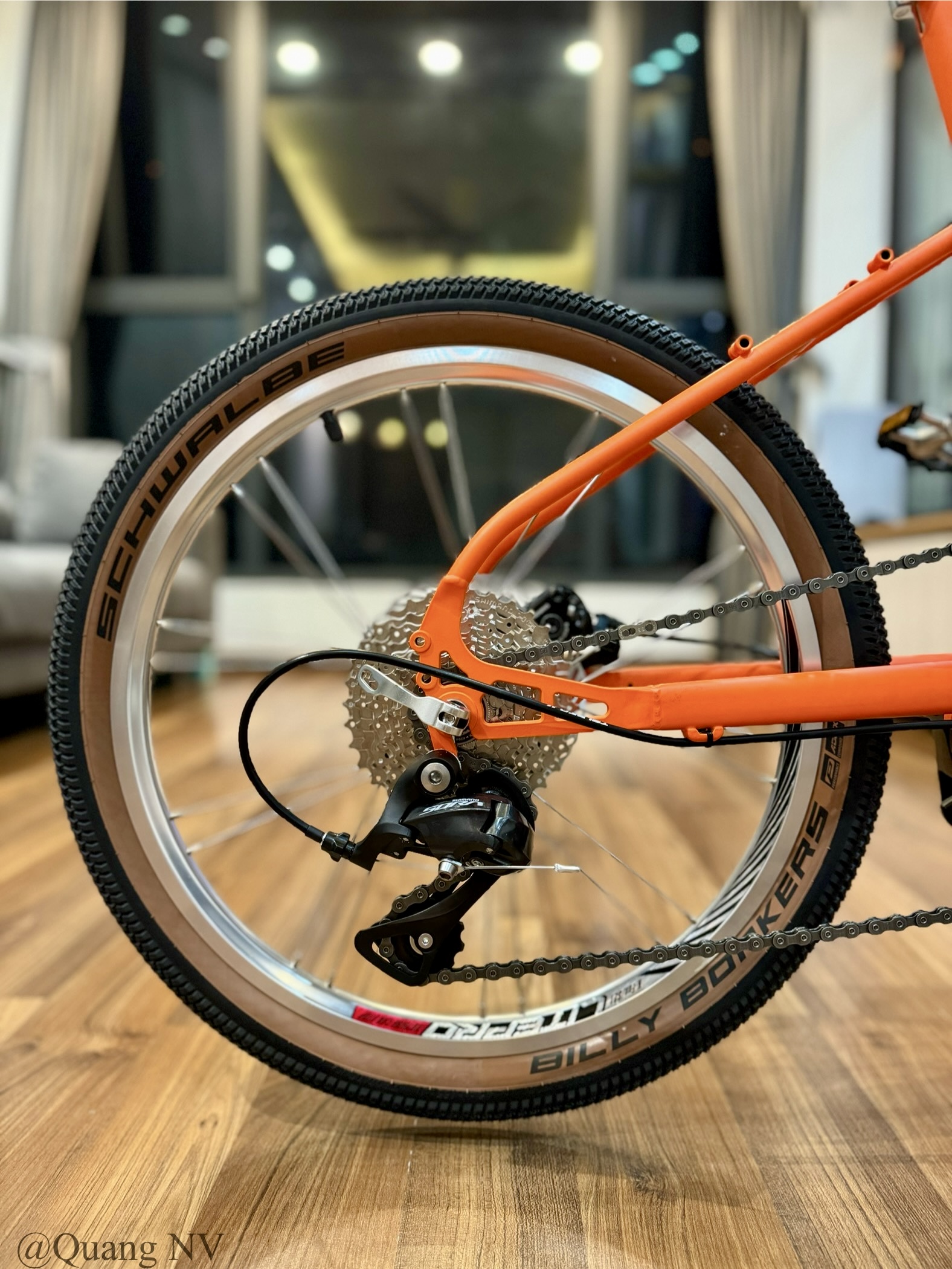 Xe đạp minivelo ráp theo yêu cầu Silverock Dewy 20' phanh đĩa màu Matte Orange