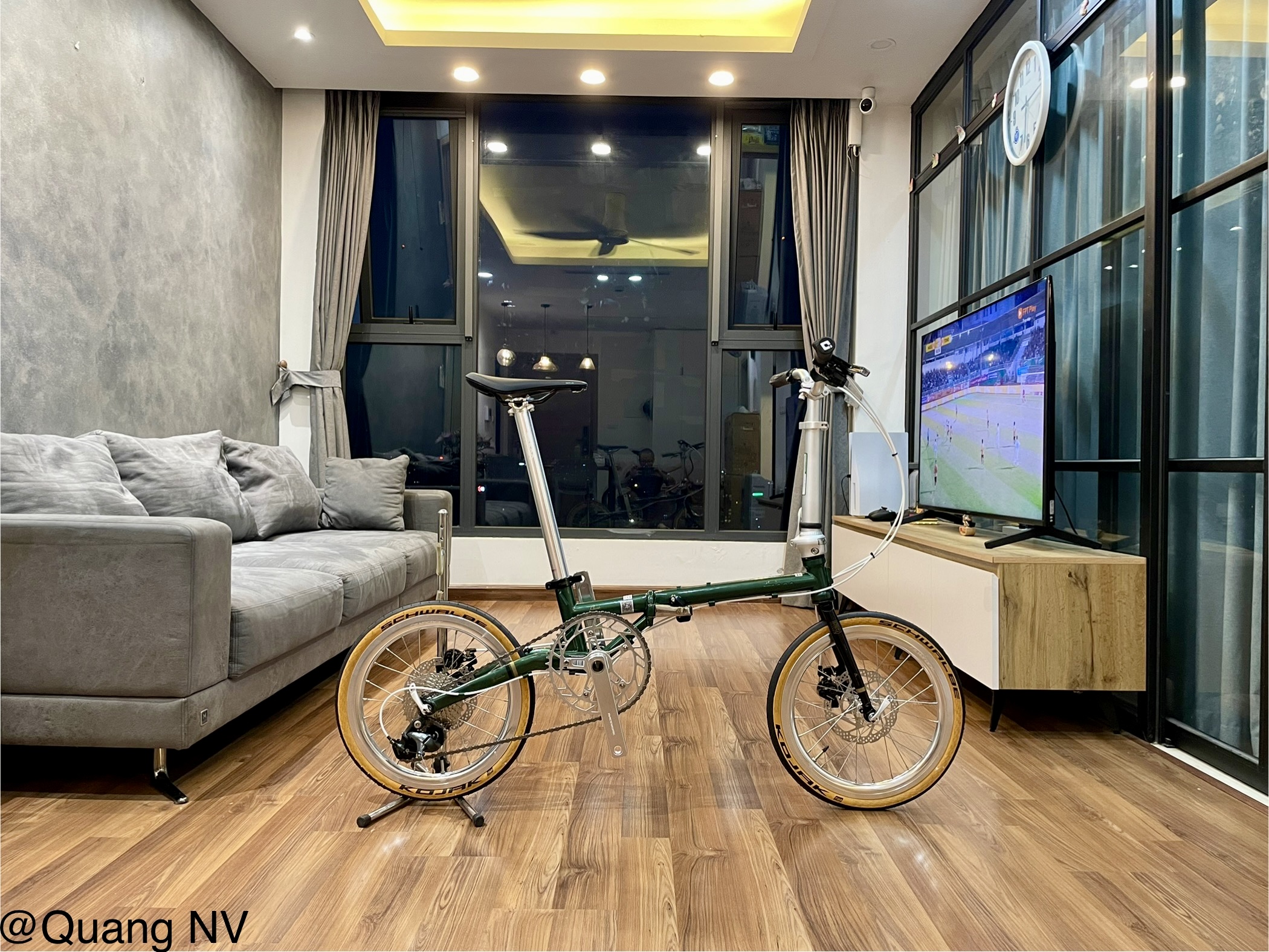 Xe đạp gấp Fnhon Gust 16' phanh đĩa màu Green