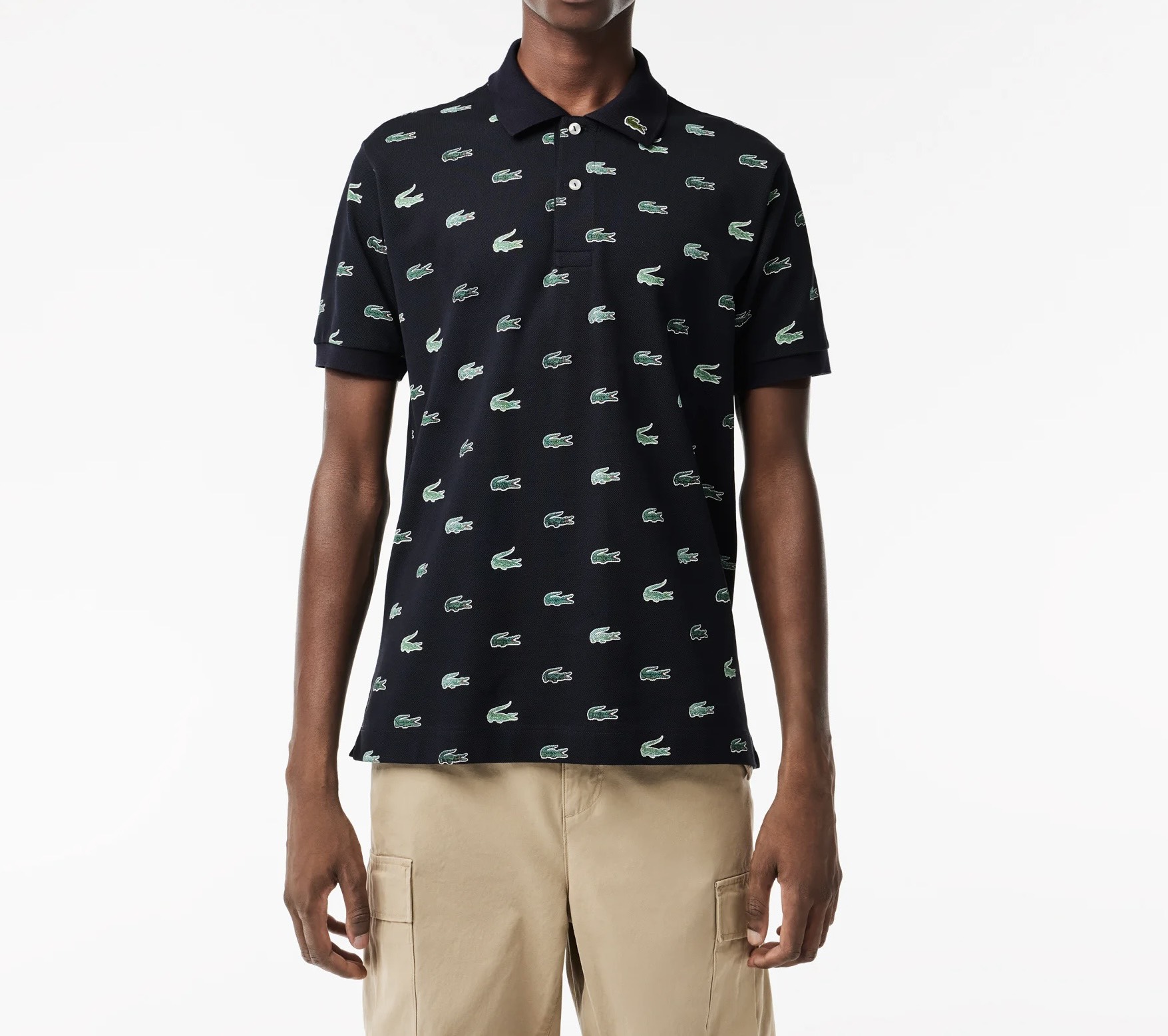 Áo Polo Lacoste Nam Full Cá Dáng Classic Cổ Điển PH3562-00-HDE Màu Xanh Đen