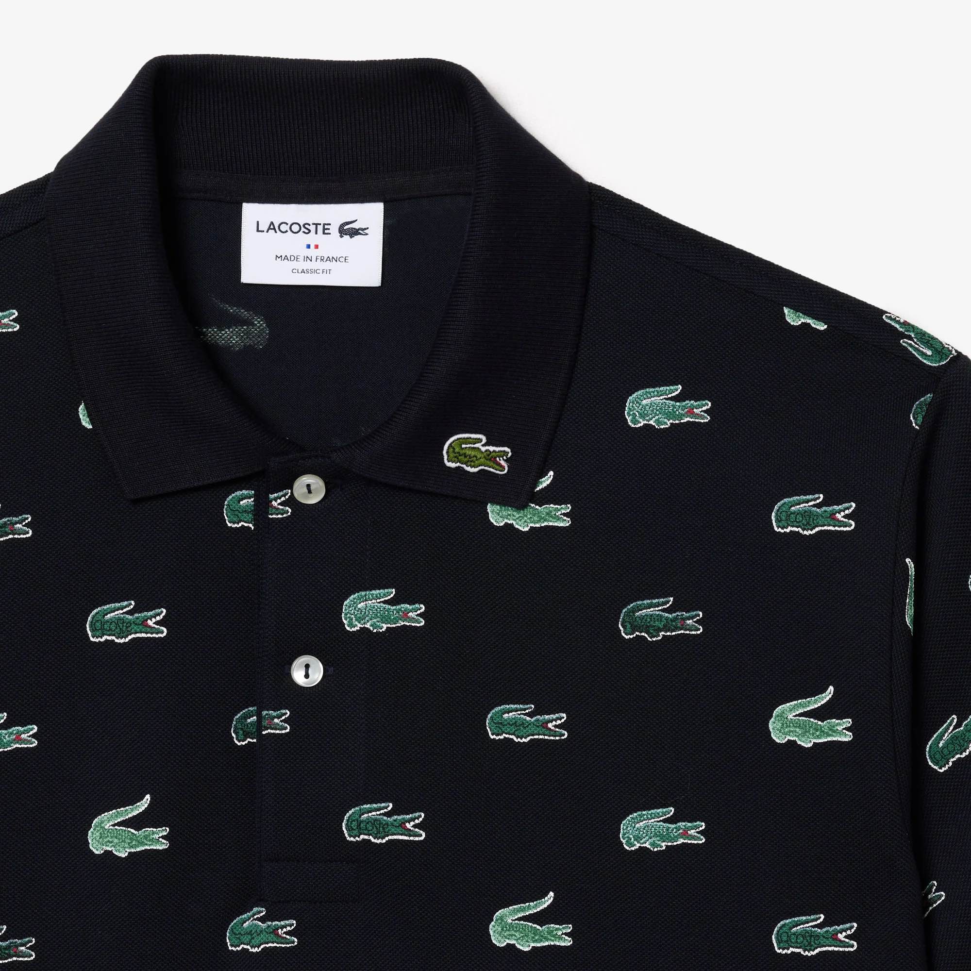 Áo Polo Lacoste Nam Full Cá Dáng Classic Cổ Điển PH3562-00-HDE Màu Xanh Đen