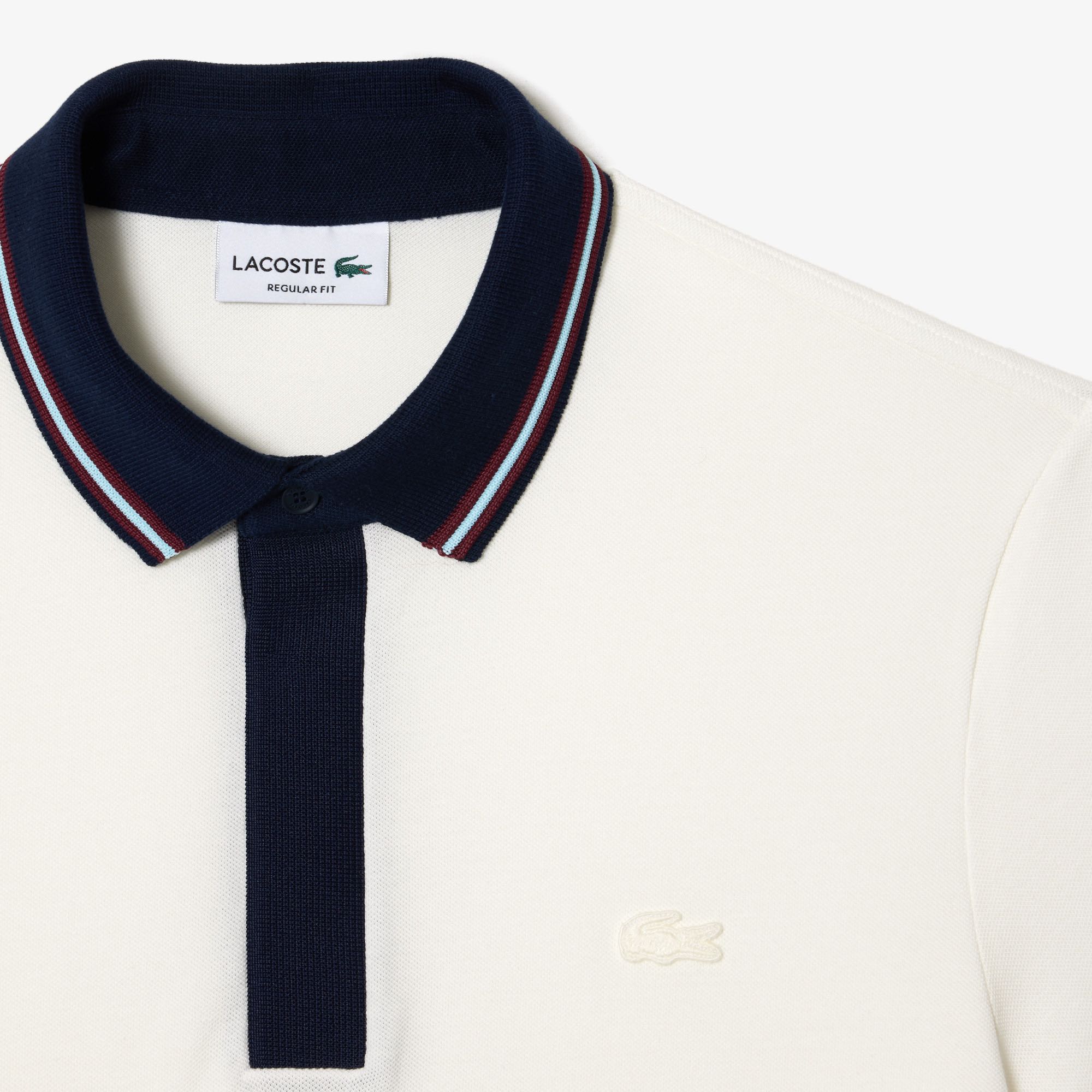 Áo Polo Lacoste Nam Viền Cổ Dáng Regular PH1125-00-70V Màu Trắng Kem