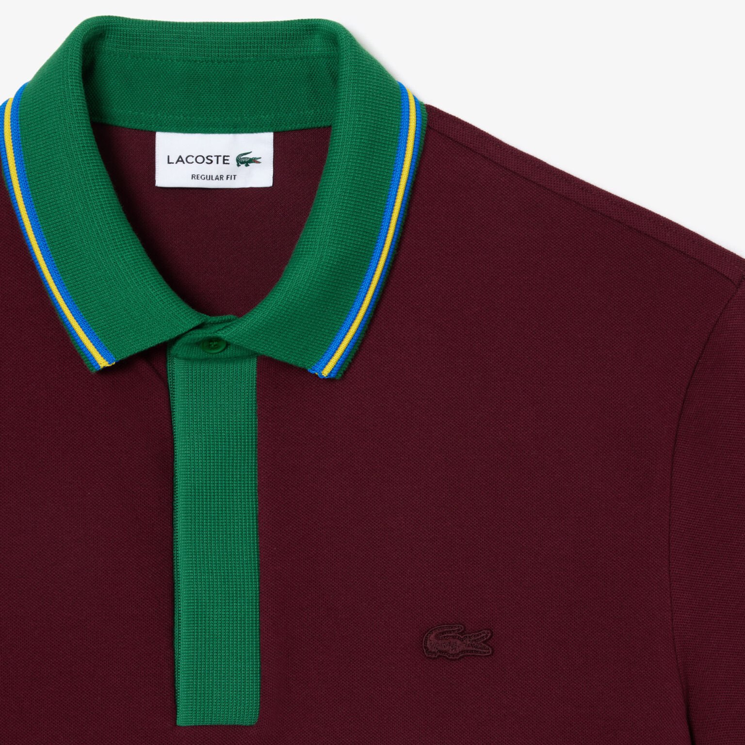 Áo Polo Lacoste Nam Viền Cổ Dáng Regular PH1125-00-YUP Màu Đỏ Mận