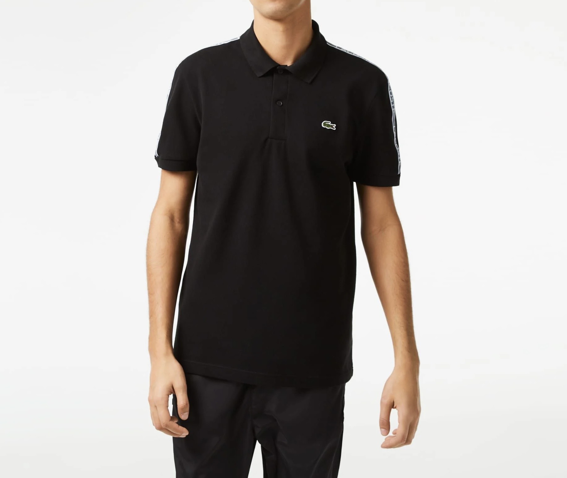 Áo Polo Lacoste Nam Viền Vai Dáng Regular PH5075-00-031 Màu Đen