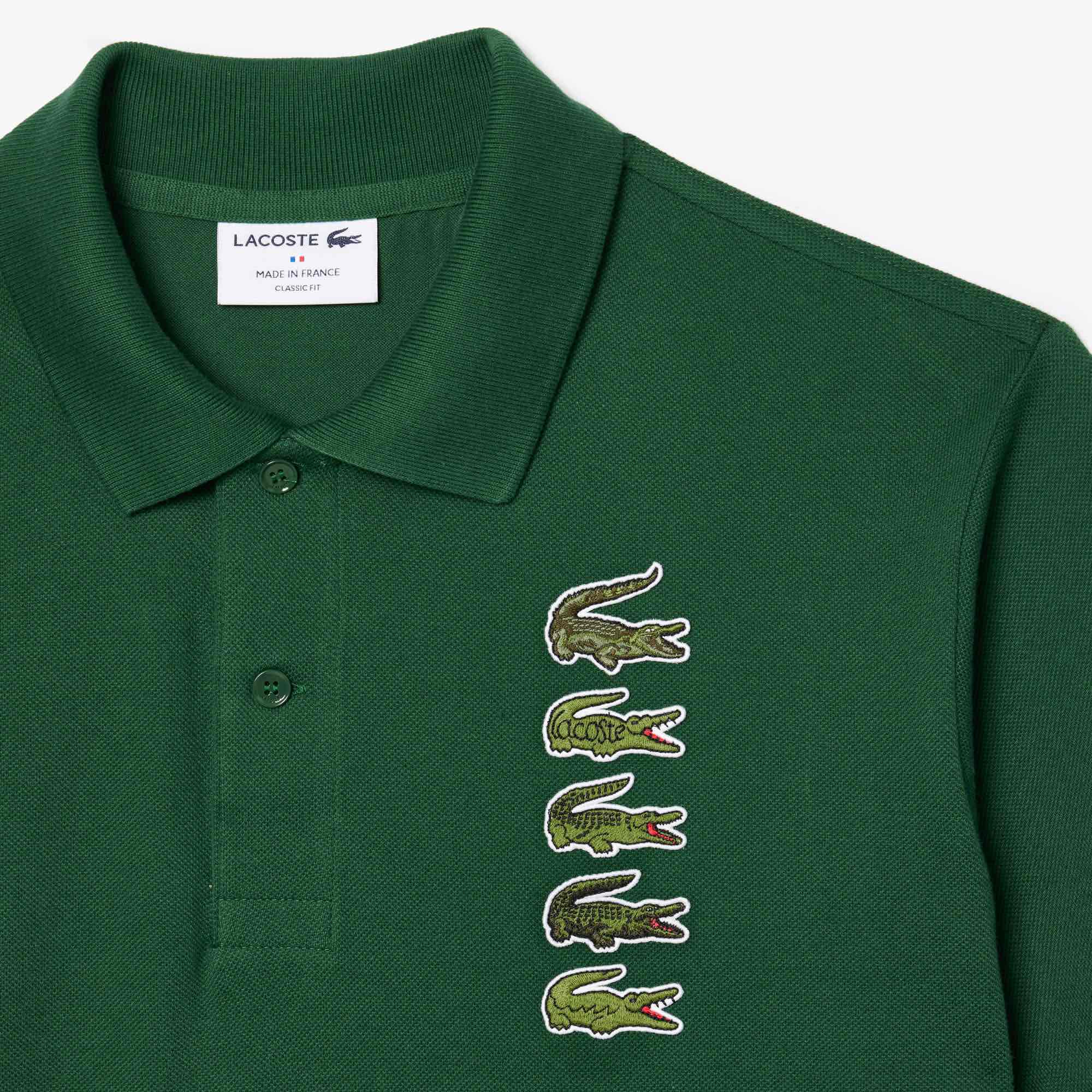 Áo Polo Lacoste Nam Logo 5 Cá Dáng Classic Cổ Điển PH3474-00-132 Màu Xanh Lục