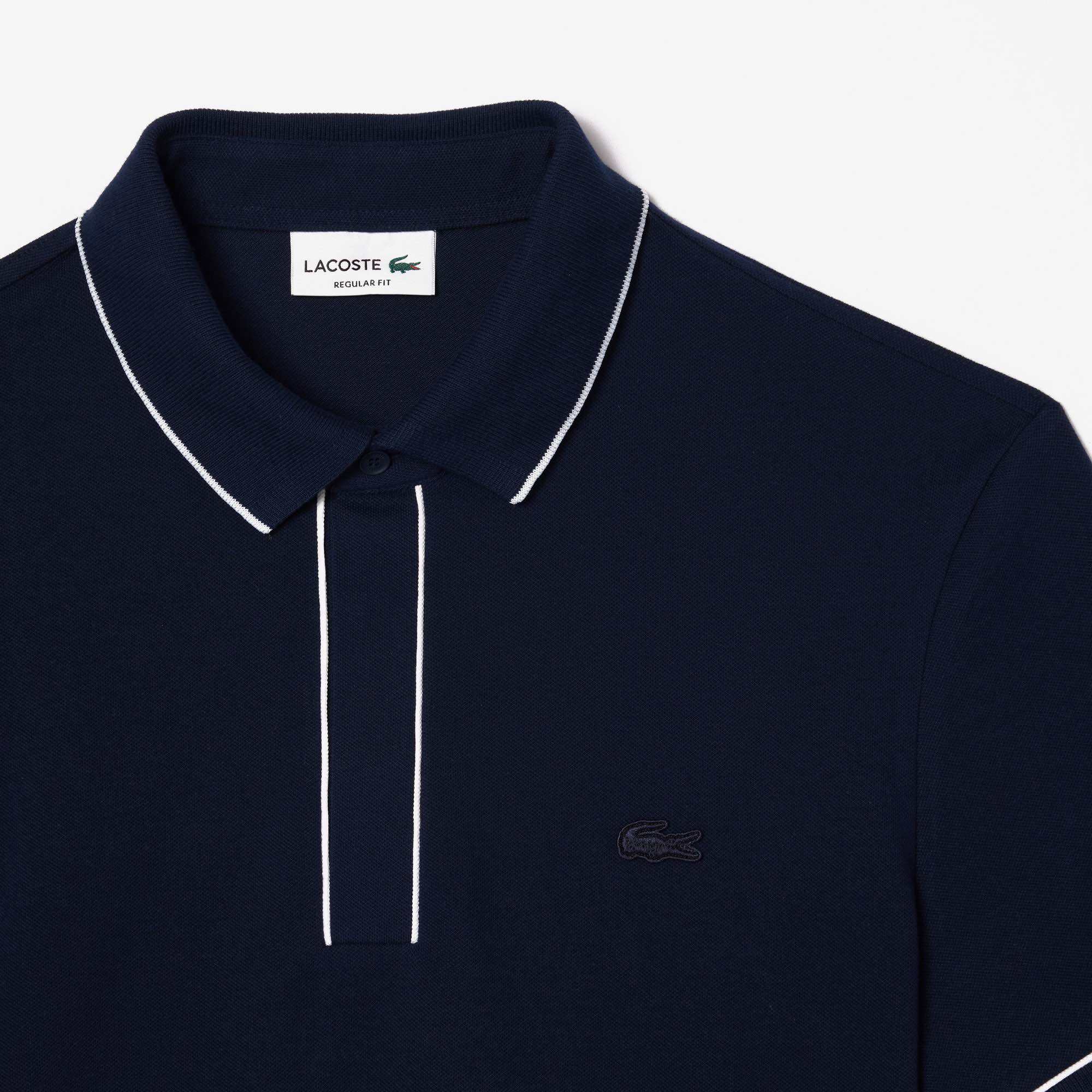 Áo Polo Lacoste Nam Viền Cổ Dáng Regular PH8184-00-166 Màu Xanh Navy