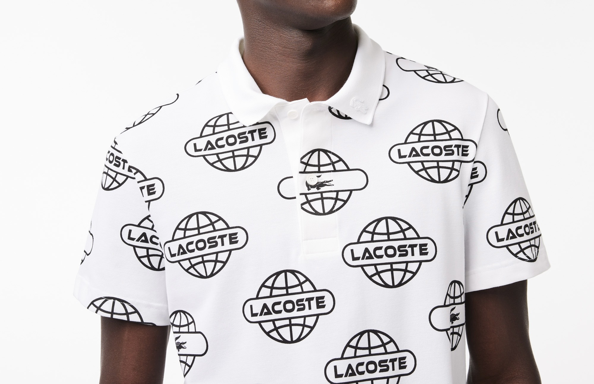 Áo Polo Lacoste Nam Logo Địa Cầu Dáng Regular PH1175-00-AU8 Màu Trắng