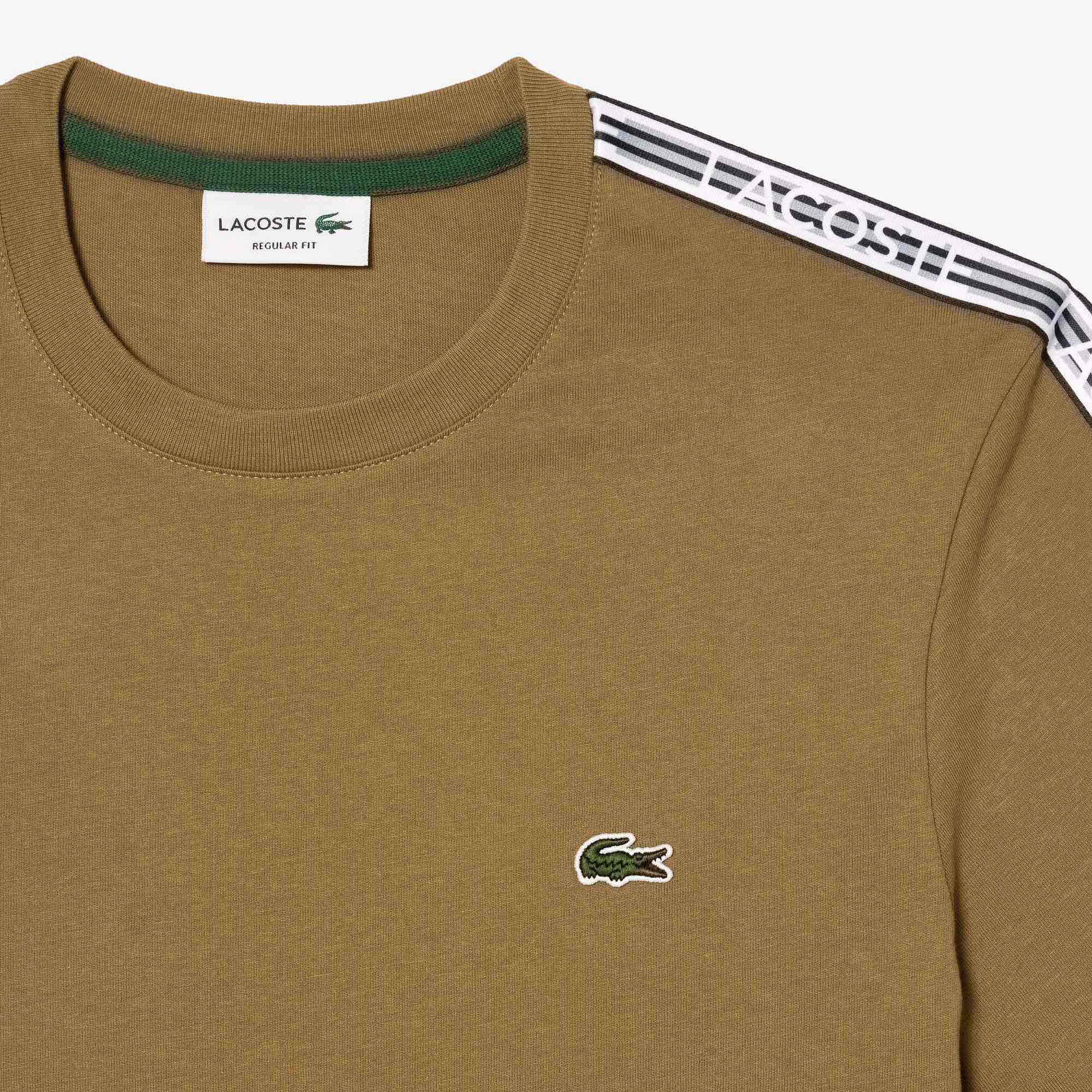Áo Thun Lacoste Nam Viền Vai Dáng Regular TH5071-00-SIX Màu Nâu