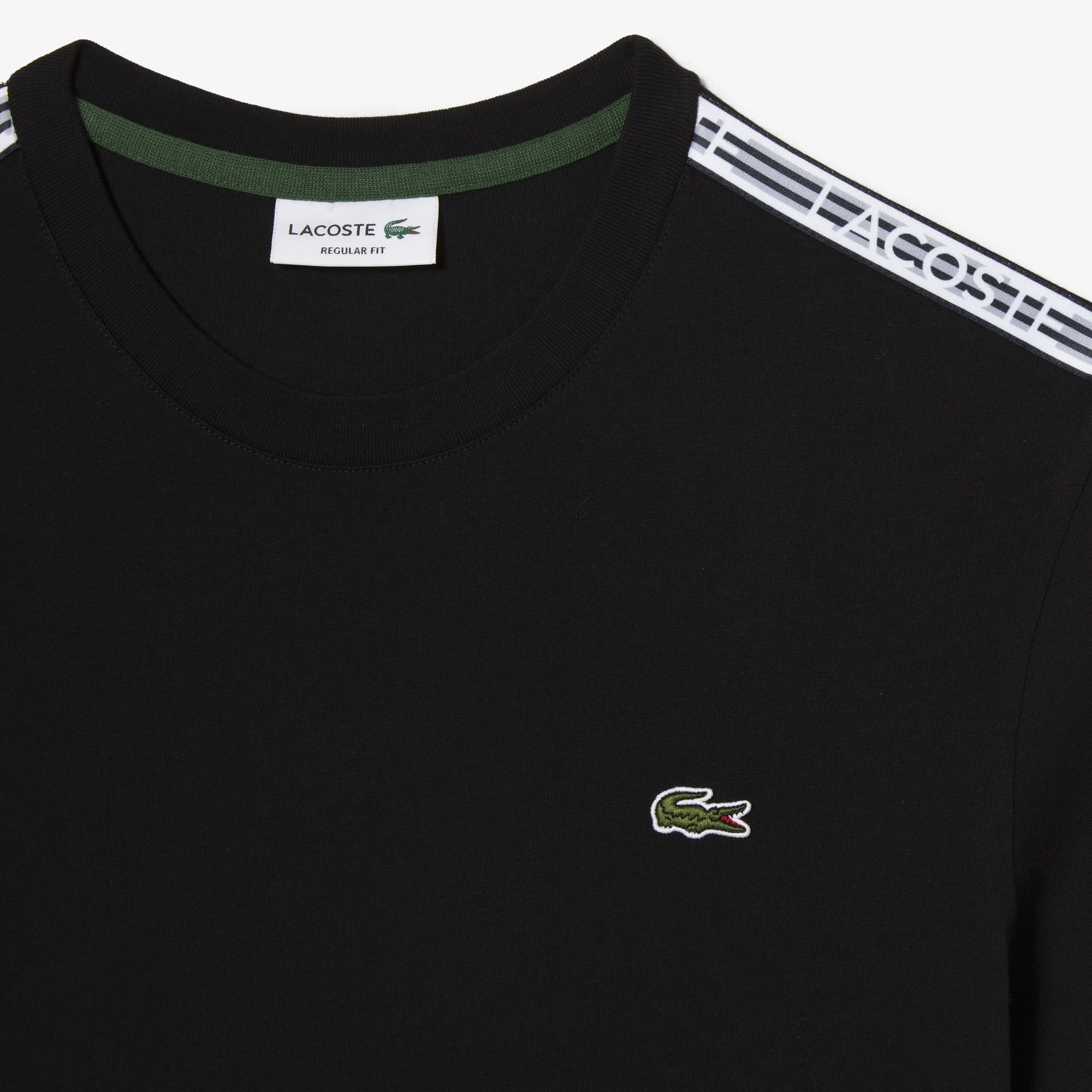 Áo Thun Lacoste Nam Viền Vai Dáng Regular TH5071-00-031 Màu Đen