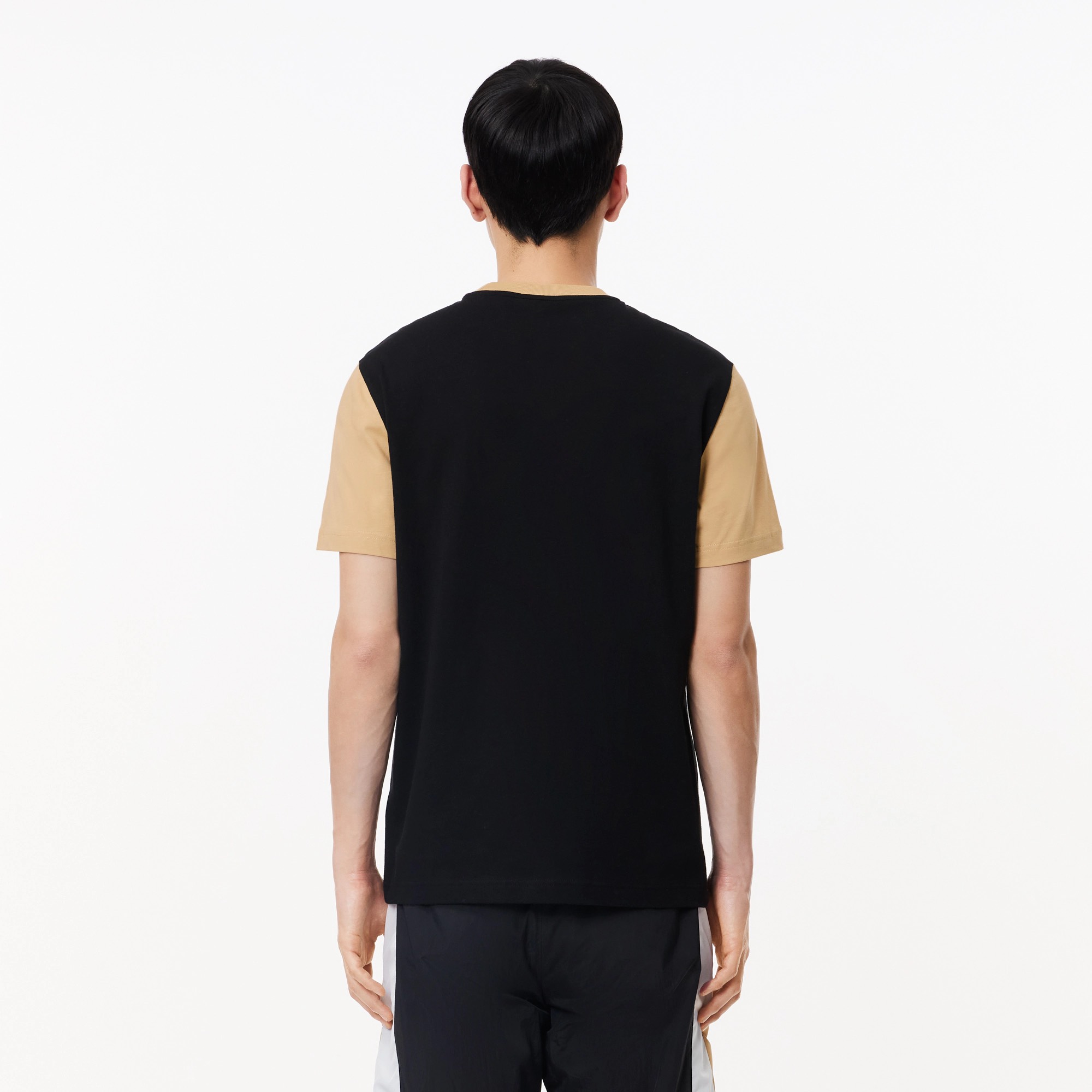 Áo Thun Lacoste Nam Dáng Regular TH1298-00-IRA Màu Đen Phối Be