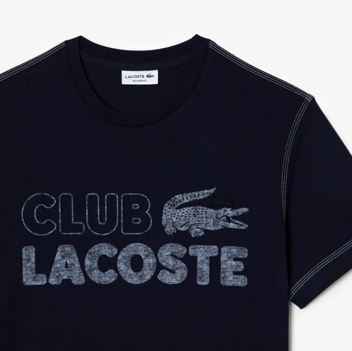 Áo Thun Lacoste Nam Nét Vintage Dáng Regular TH5440-00-166 Xanh Navy