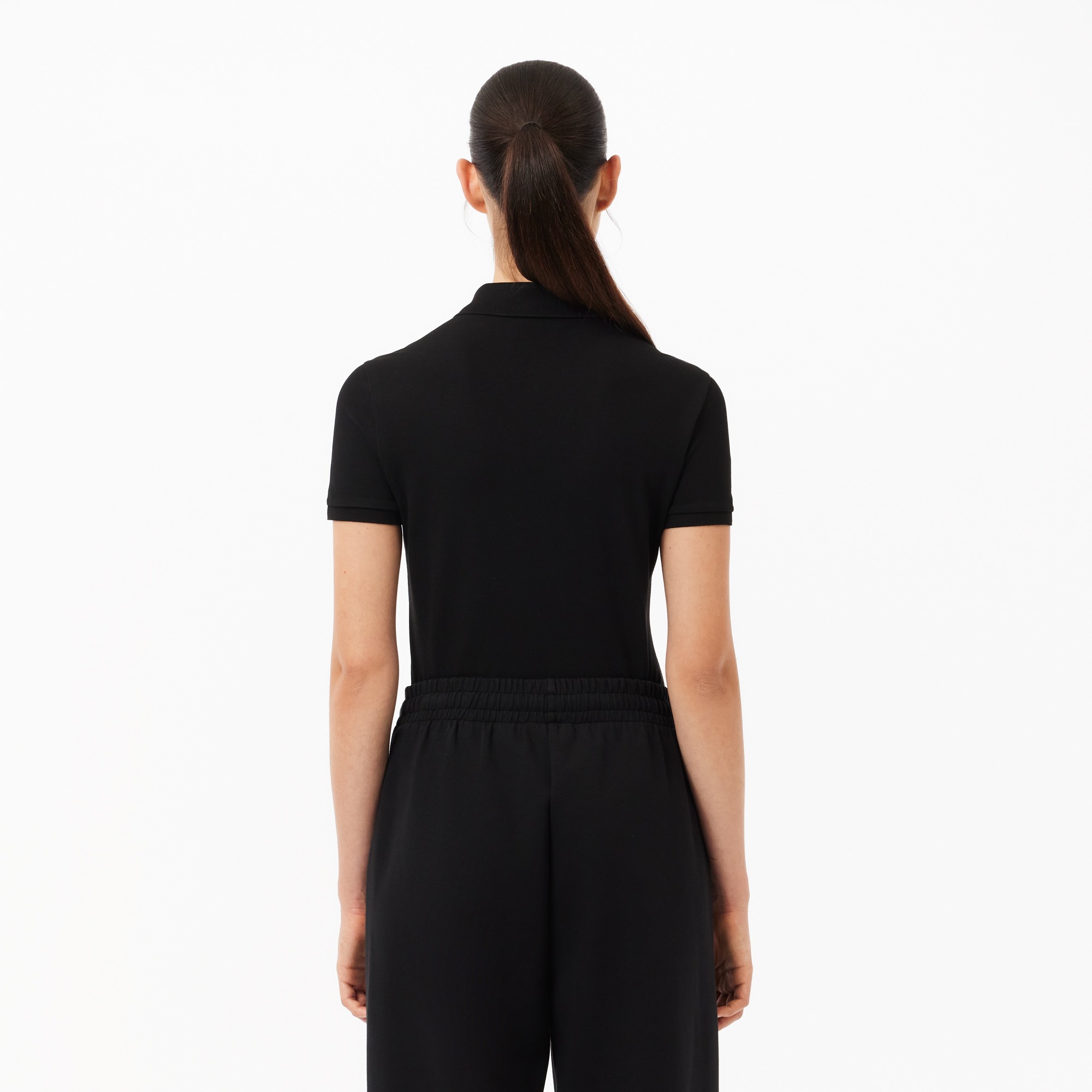 Áo Polo Lacoste Nữ Dáng Ôm Slim Fit PF5462-00-031 Màu Đen
