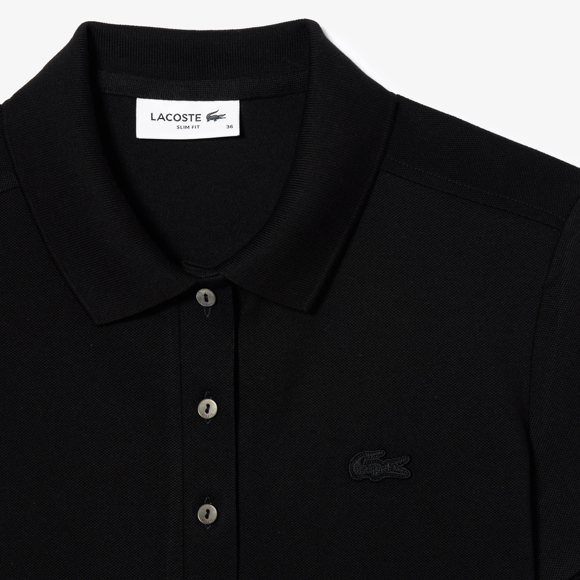 Áo Polo Lacoste Nữ Dáng Ôm Slim Fit PF5462-00-031 Màu Đen