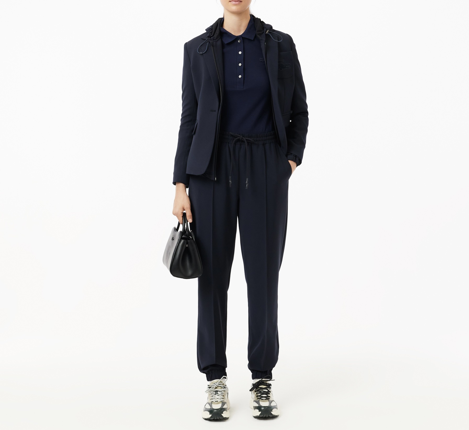 Áo Polo Lacoste Nữ Dáng Ôm Slim Fit PF5462-00-166 Màu Xanh Navy