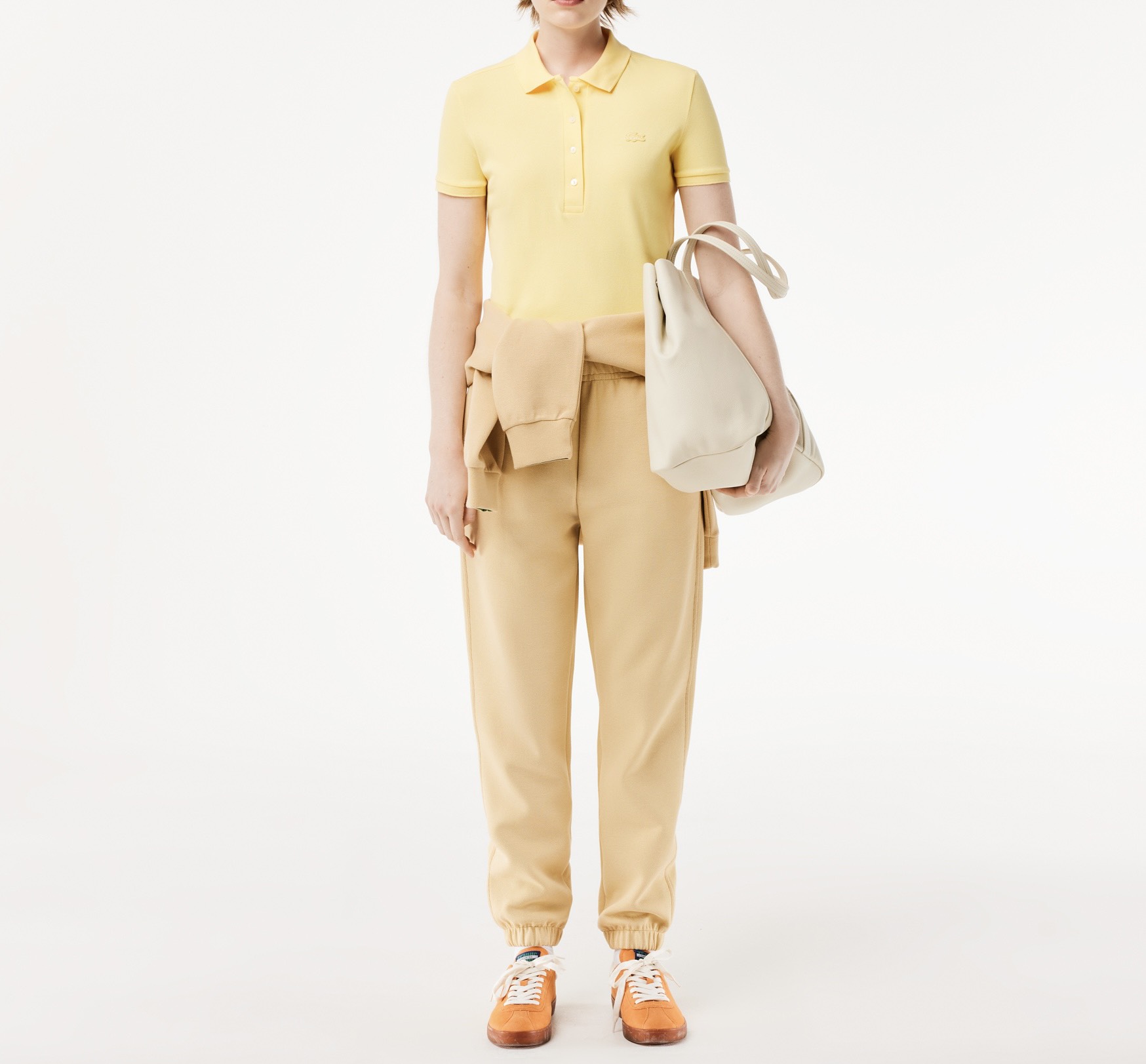 Áo Polo Lacoste Nữ Dáng Ôm Slim Fit PF5462-00-107 Màu Vàng