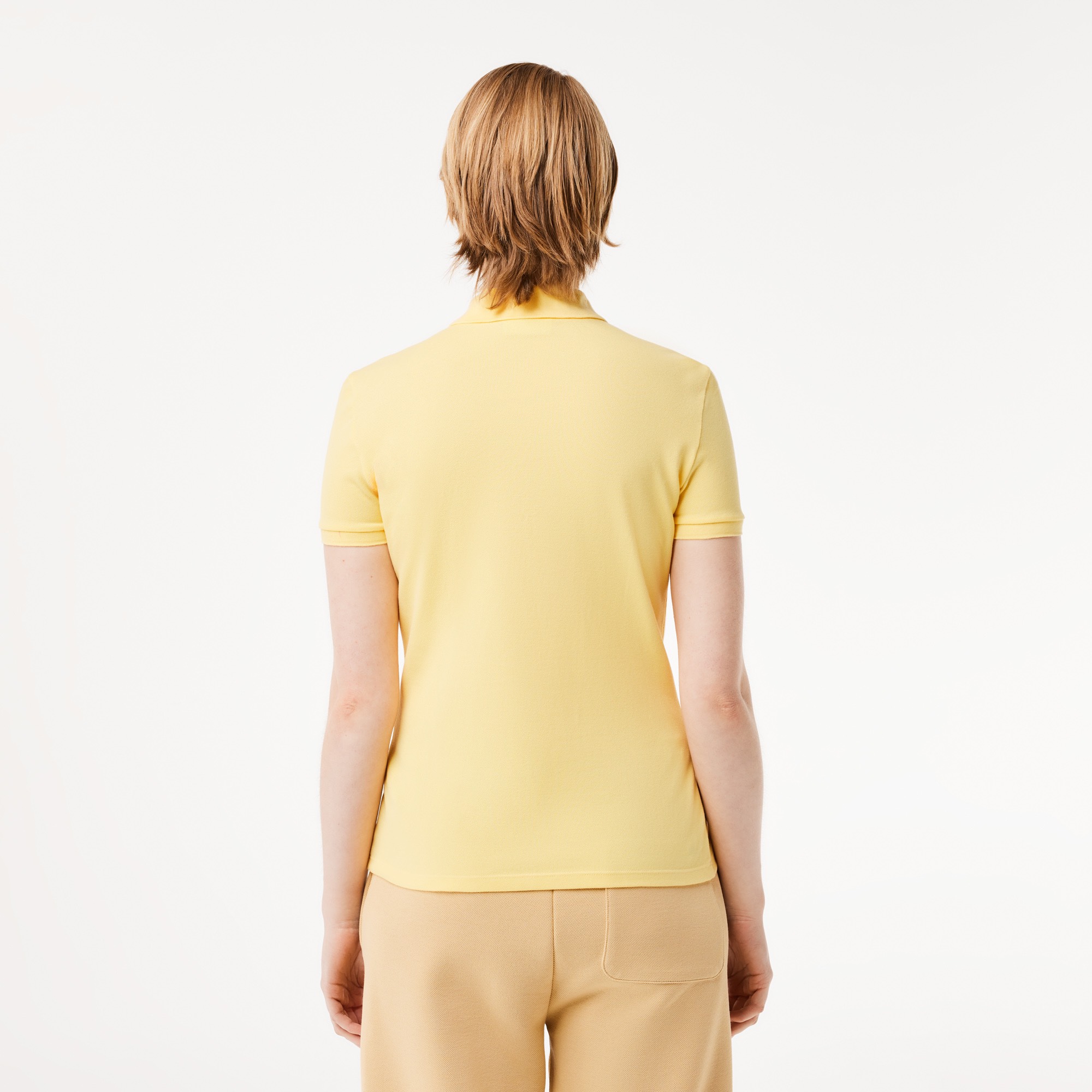 Áo Polo Lacoste Nữ Dáng Ôm Slim Fit PF5462-00-107 Màu Vàng