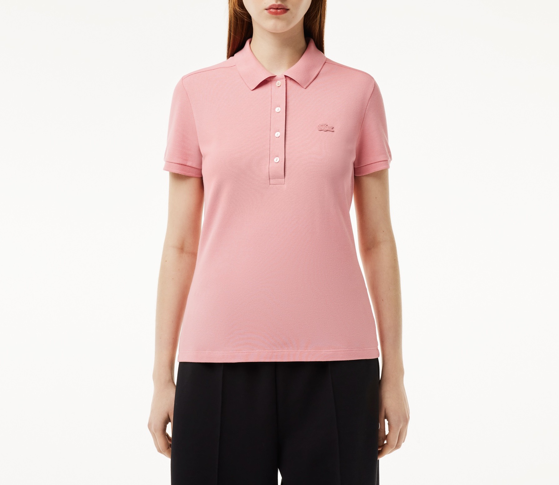 Áo Polo Lacoste Nữ Dáng Ôm Slim Fit PF5462-00-QDS Màu Hồng