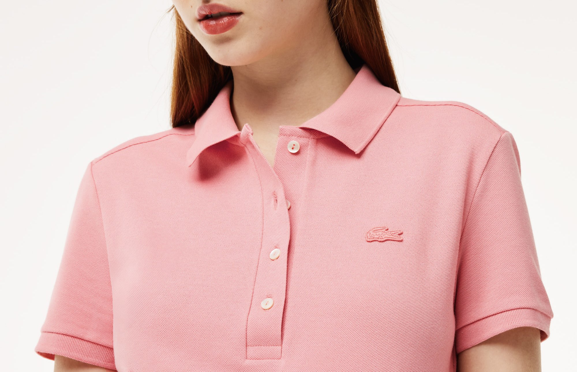 Áo Polo Lacoste Nữ Dáng Ôm Slim Fit PF5462-00-QDS Màu Hồng