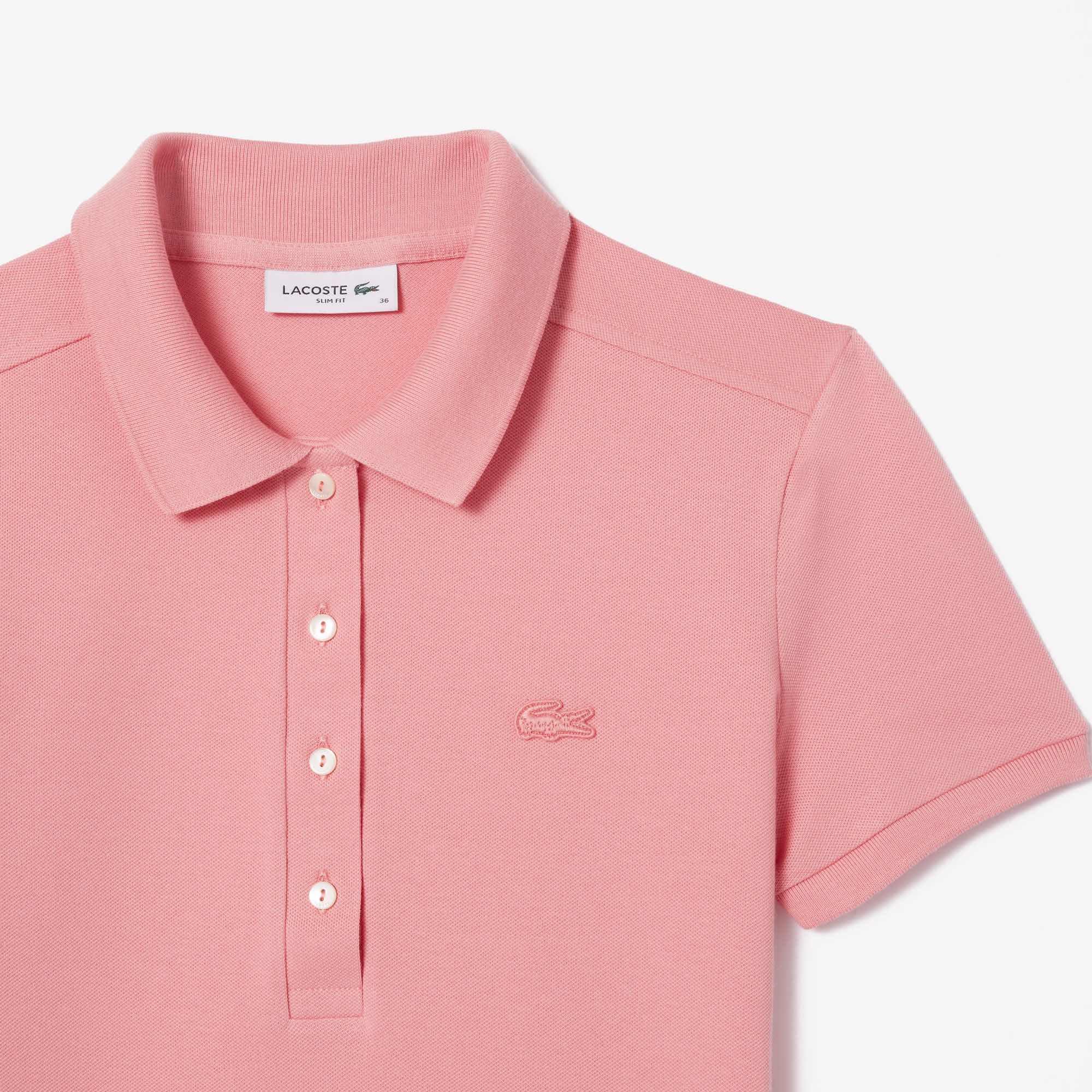 Áo Polo Lacoste Nữ Dáng Ôm Slim Fit PF5462-00-QDS Màu Hồng
