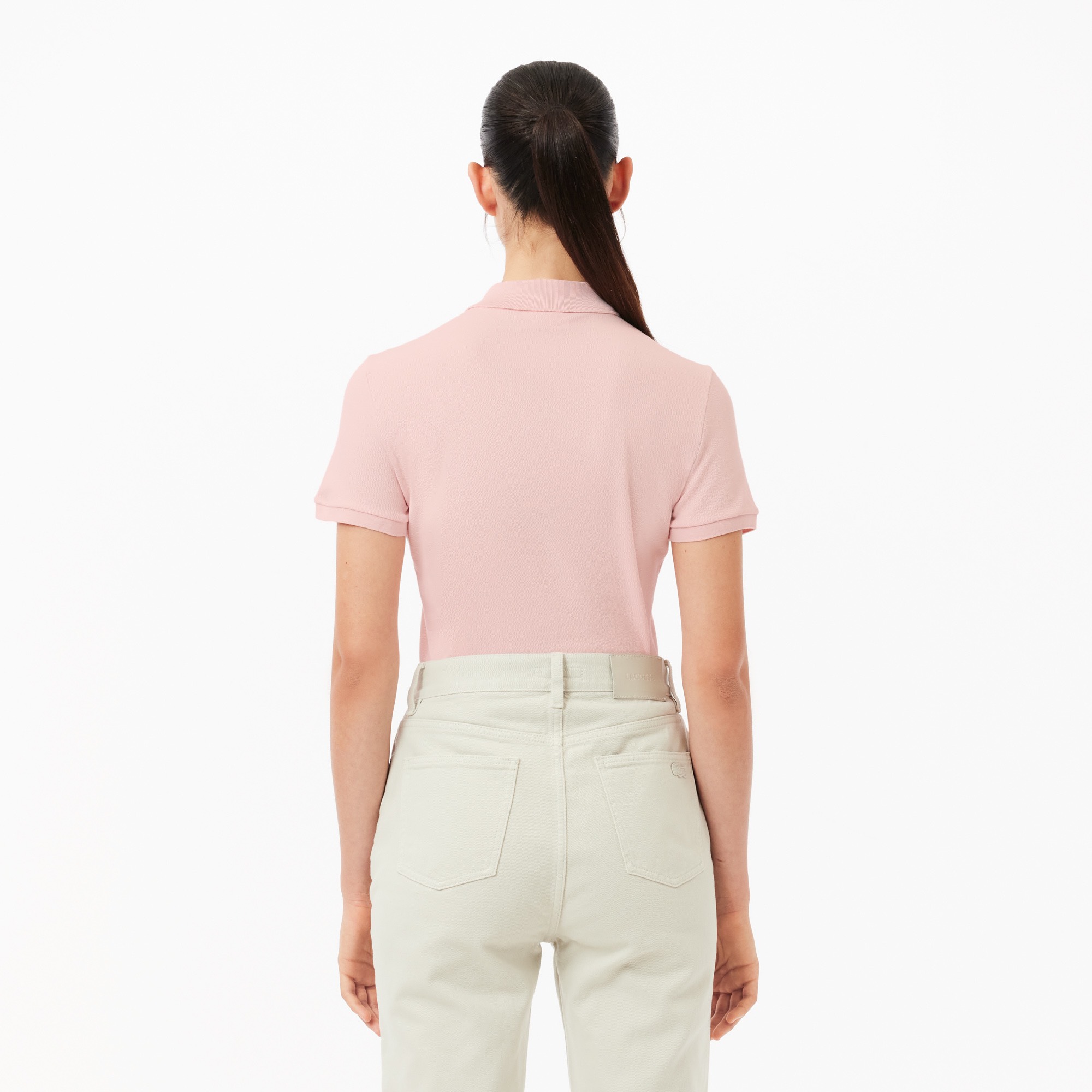 Áo Polo Lacoste Nữ Dáng Ôm Slim Fit PF5462-00-ADY Màu Hồng Nhạt