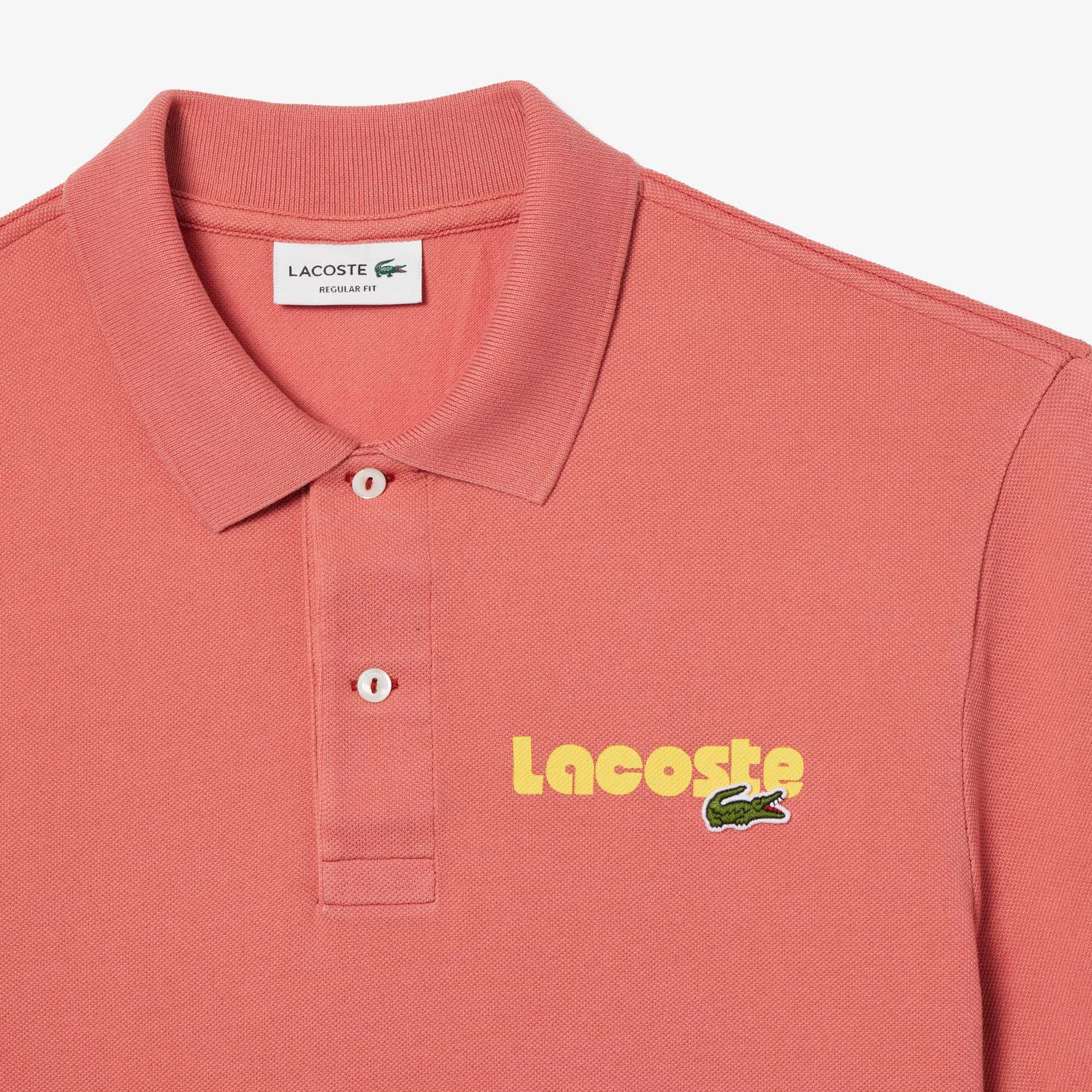Áo Polo Lacoste Nam Washed Effect Dáng Regular PH7426-00-ZV9 Màu Hồng