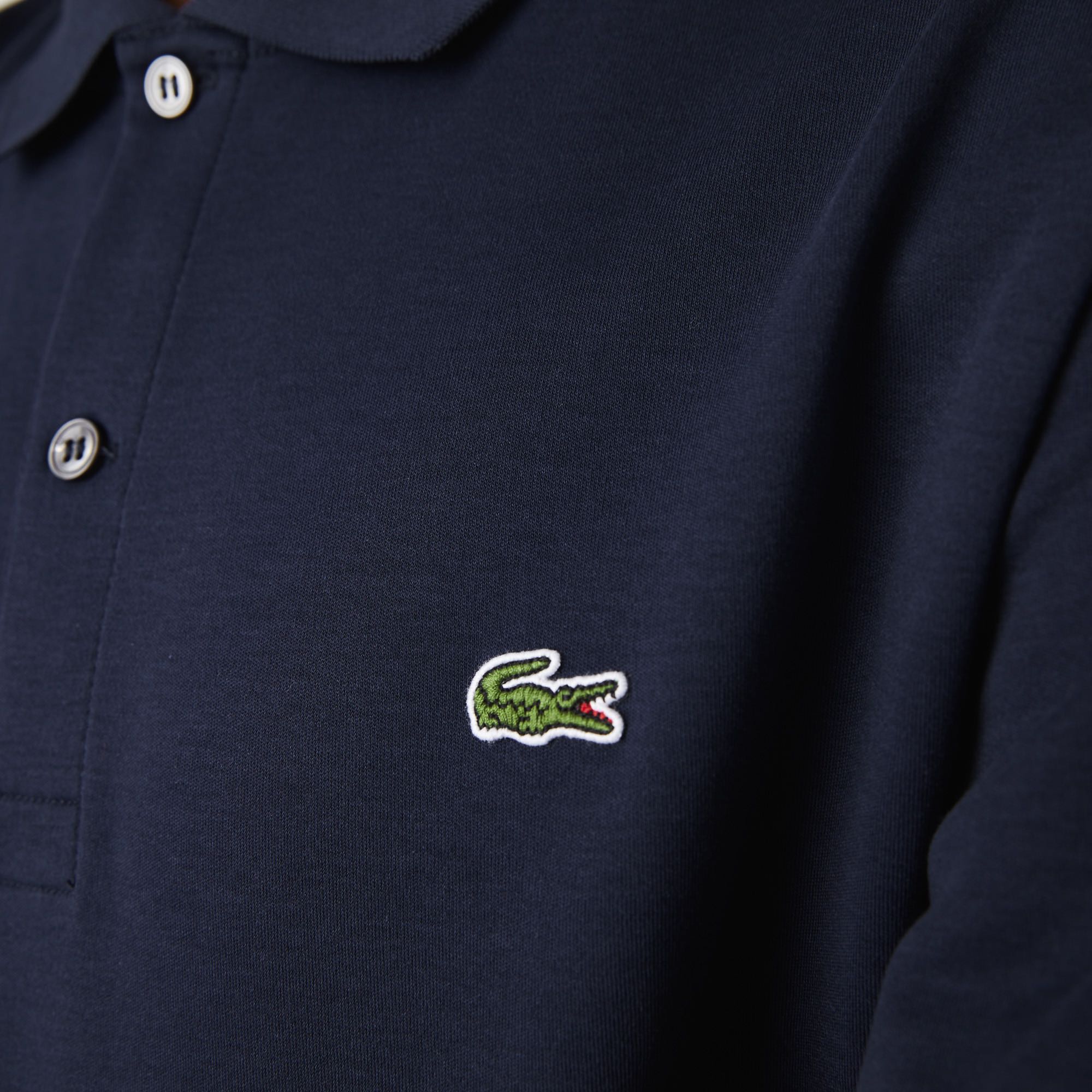 Áo Polo Lacoste Nam Cotton Vải Mịn Dáng Regular DH2050-00-166 Màu Xanh Navy