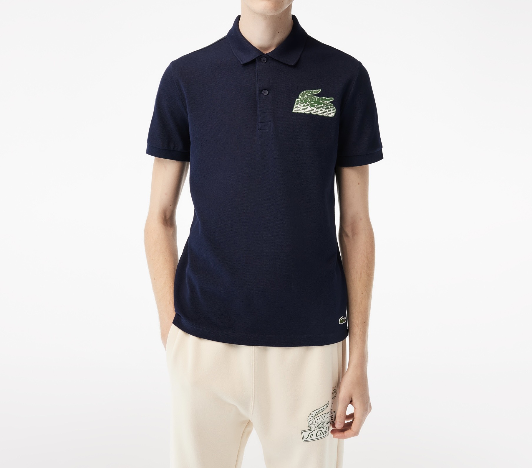 Áo Polo Lacoste Nam Logo Lớn Dáng Regular PH5076-00-166 Màu Xanh Navy
