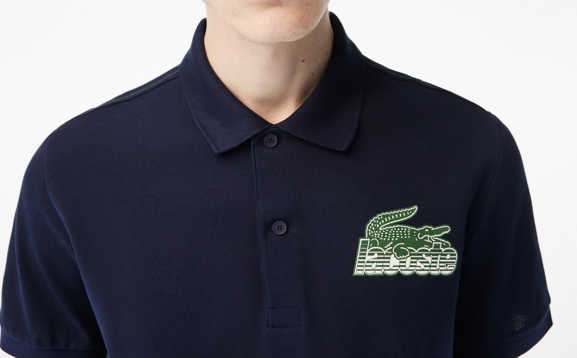 Áo Polo Lacoste Nam Logo Lớn Dáng Regular PH5076-00-166 Màu Xanh Navy