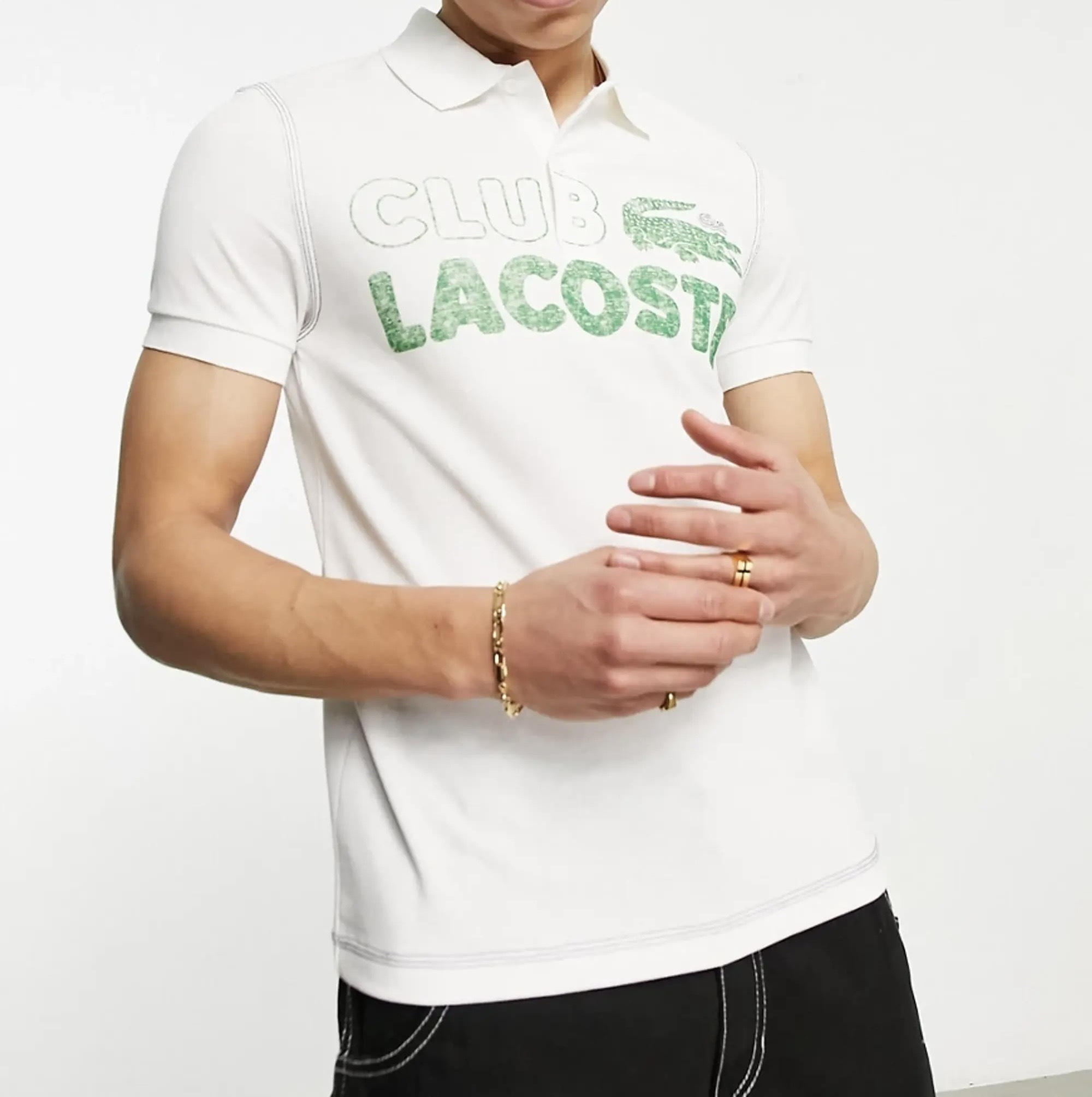 Áo Polo Lacoste Nam Nét Vintage Dáng Regular PH5452-00-001 Màu Trắng