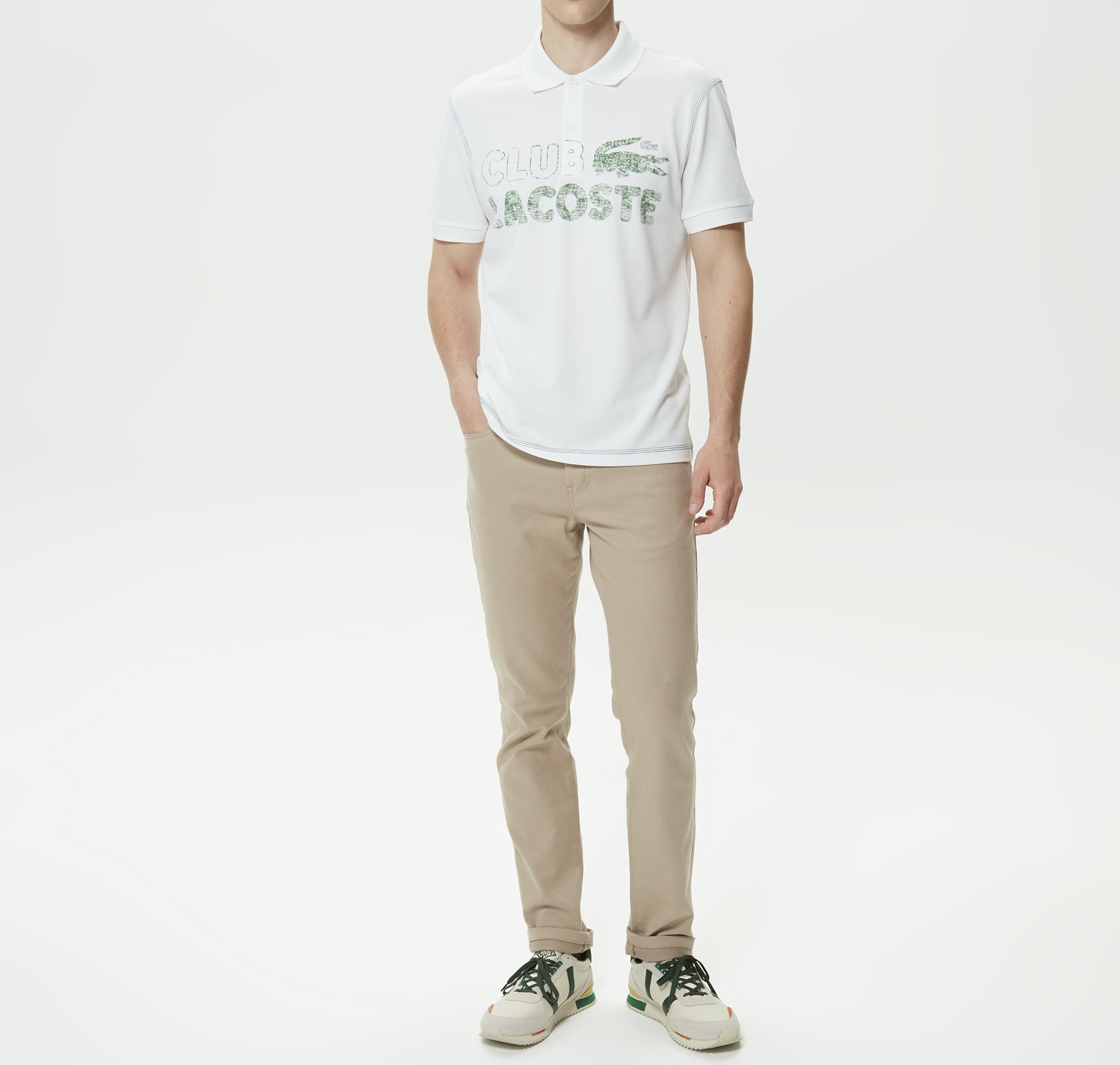 Áo Polo Lacoste Nam Nét Vintage Dáng Regular PH5452-00-001 Màu Trắng