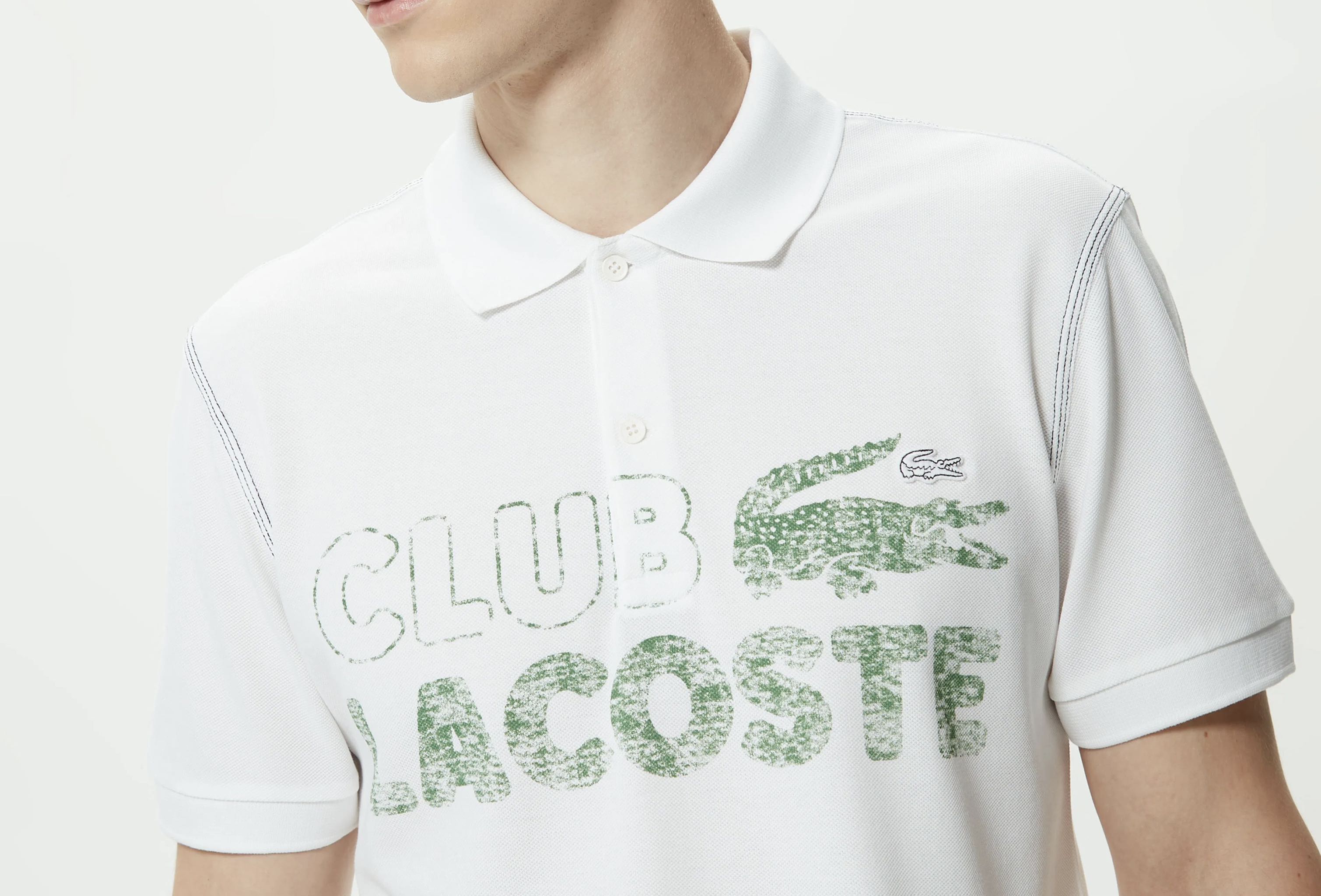 Áo Polo Lacoste Nam Nét Vintage Dáng Regular PH5452-00-001 Màu Trắng