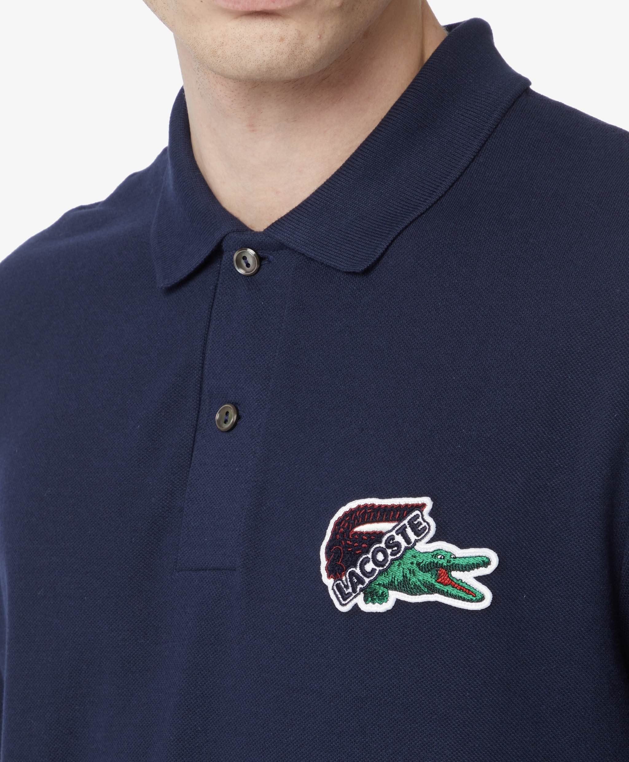 Áo Polo Lacoste Nam Made In France Dáng Regular PH1369-00-166 Màu Xanh Navy