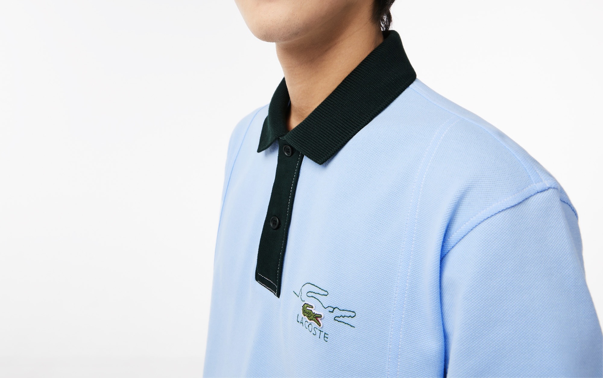 Áo Polo Lacoste Nam Made in France Dáng Classic Cổ Điển PH5743-00-FL3 Màu Xanh Da Trời