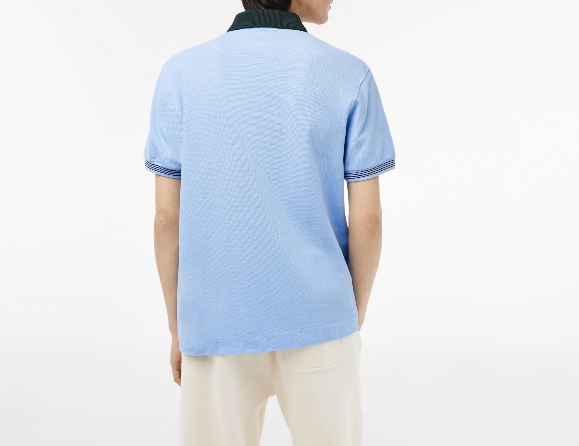 Áo Polo Lacoste Nam Made in France Dáng Classic Cổ Điển PH5743-00-FL3 Màu Xanh Da Trời