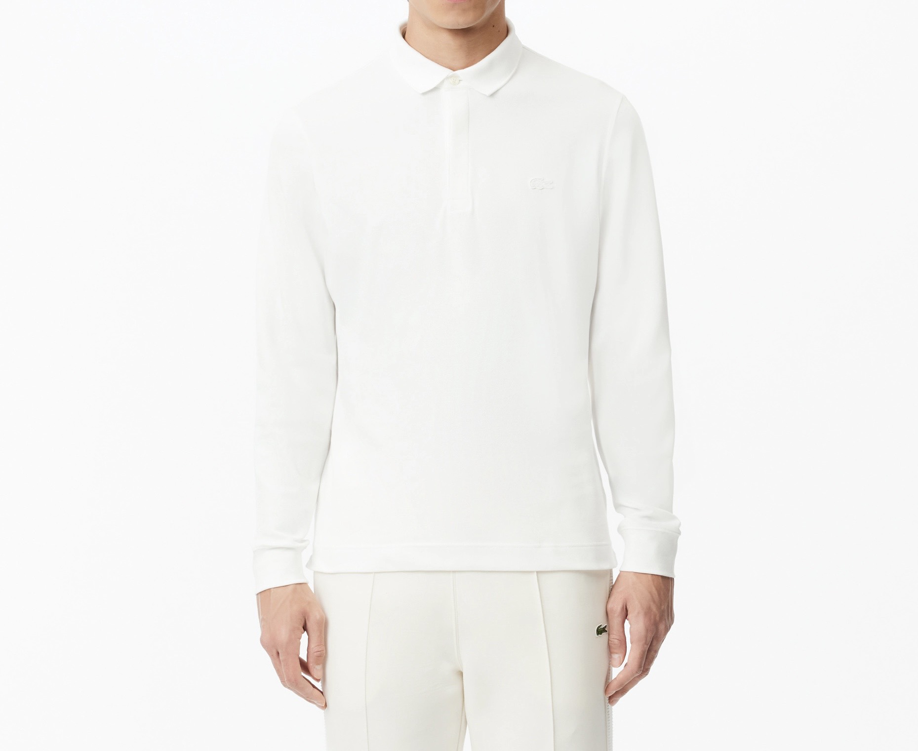 Áo Polo Lacoste Nam Dòng Paris Dài Tay Dáng Regular PH2481-00-001 Trắng