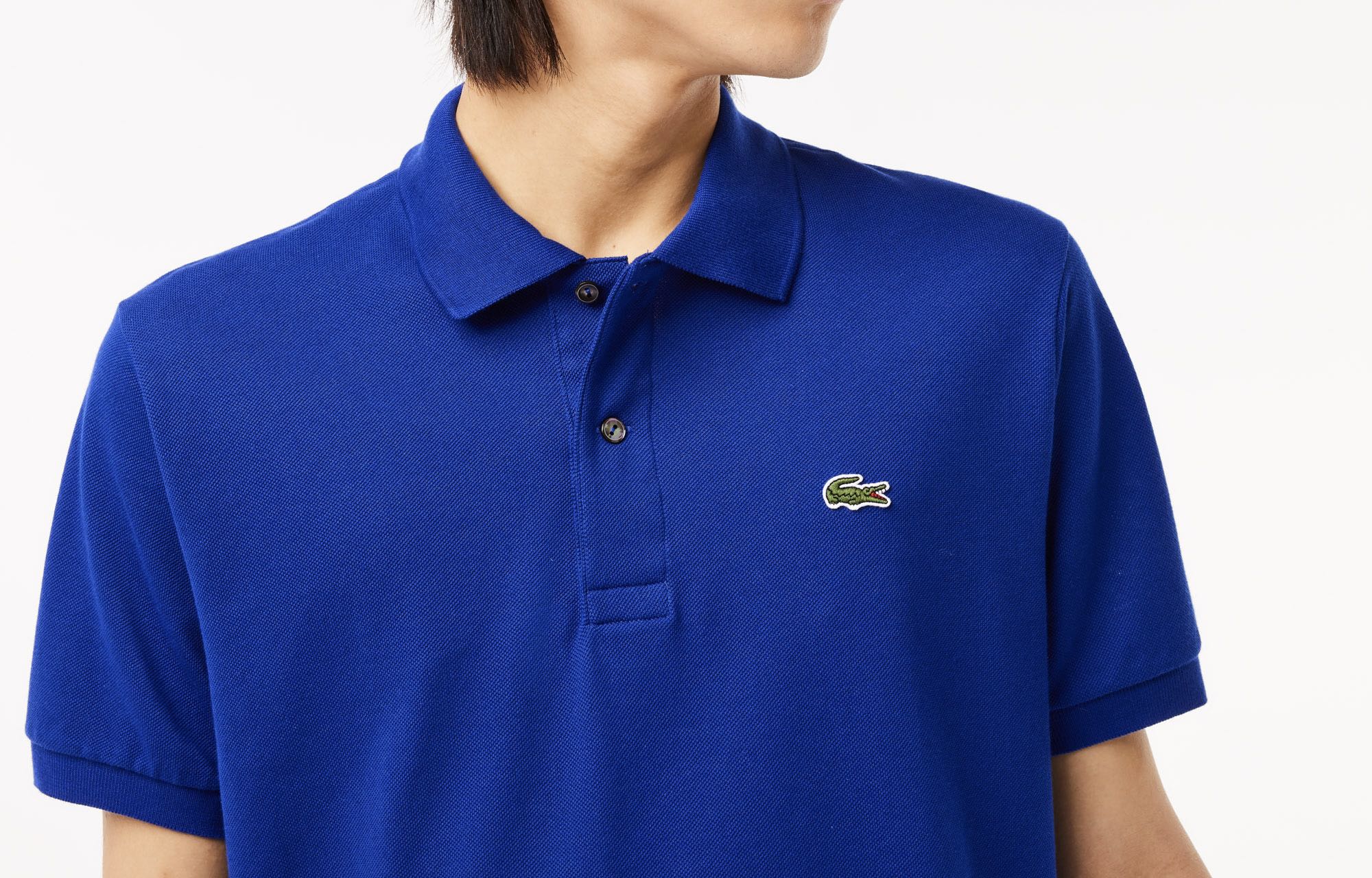 Áo Polo Lacoste Nam Trơn Dáng Classic Cổ Điển L1212-00-BDM Màu Xanh Dương