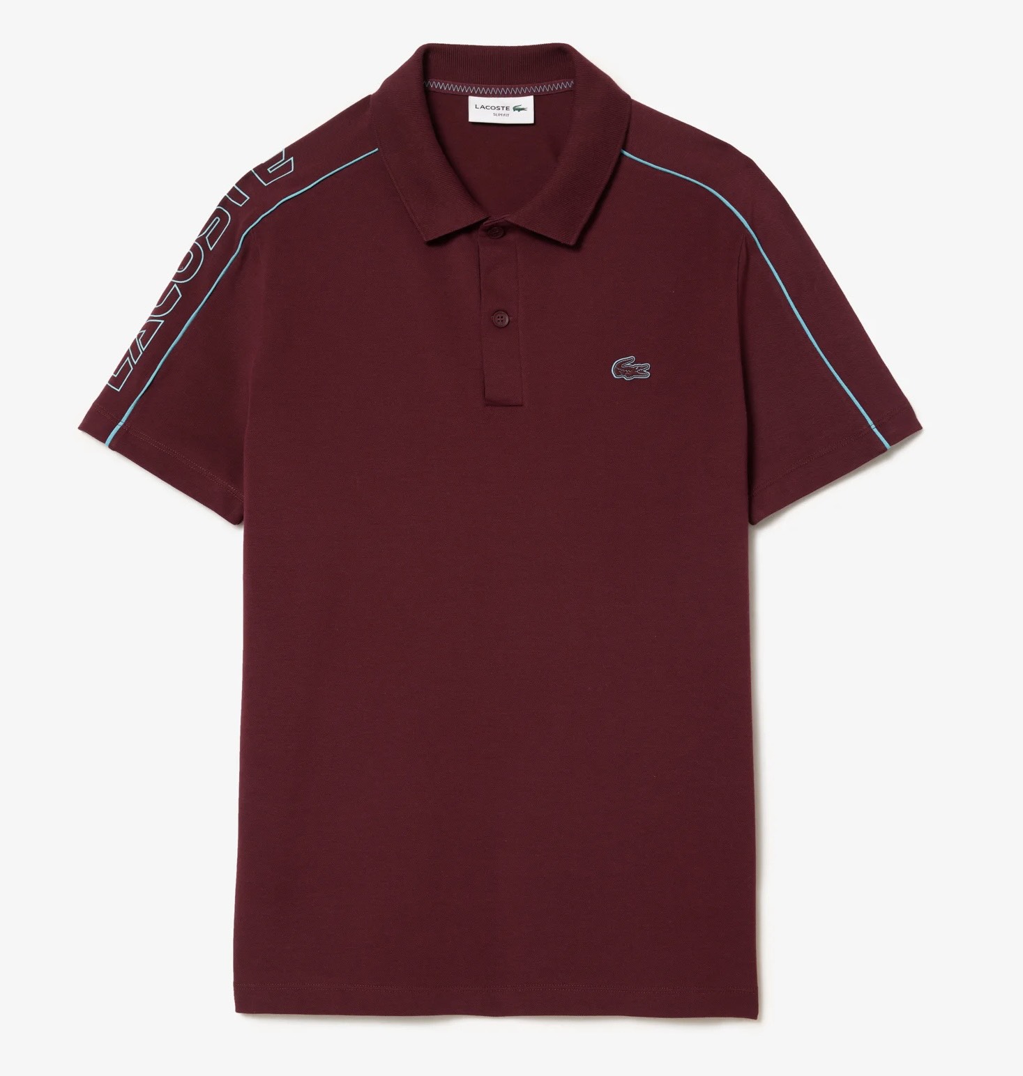 Áo Polo Lacoste Nam Viền Vai Dáng Regular PH1426-00-RIS Màu Đỏ Mận