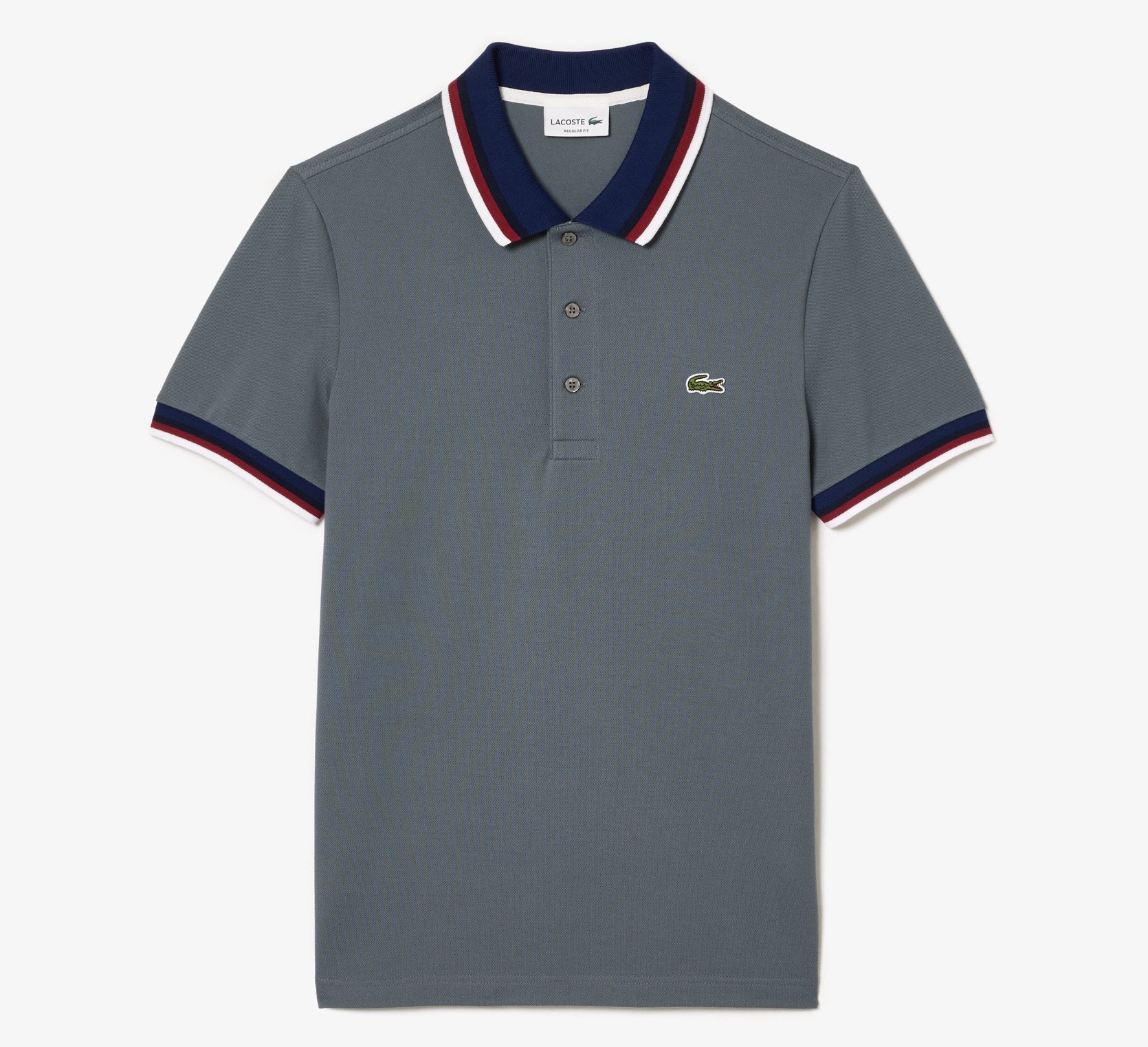 Áo Polo Lacoste Nam Check Cổ Dáng Regular PH3461-00-7EB Màu Xám Xi Măng