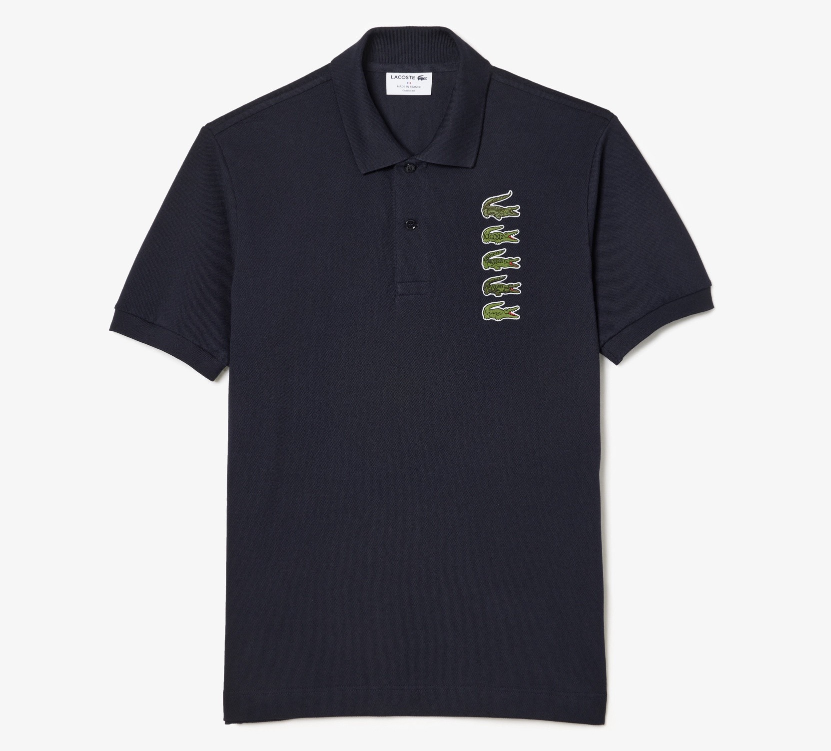Áo Polo Lacoste Nam Logo 5 Cá Dáng Classic Cổ Điển PH3474-00-HDE Màu Xanh Navy