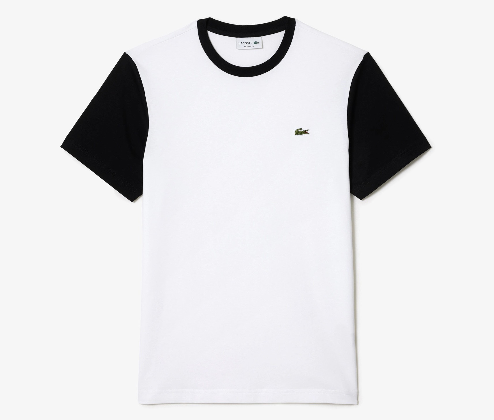 Áo Thun Lacoste Nam Dáng Regular TH1298-00-AU8 Màu Trắng Phối Đen
